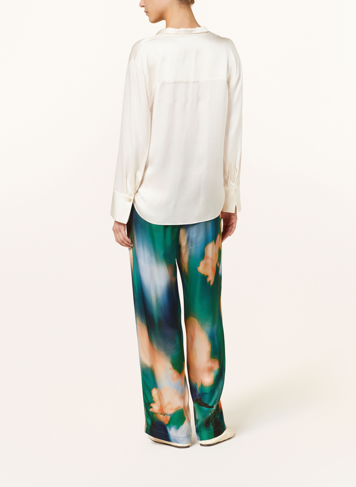 InWear Wide leg trousers TESSAHIW, Color: SALMON/ LIGHT BLUE/ TEAL (Image 3)