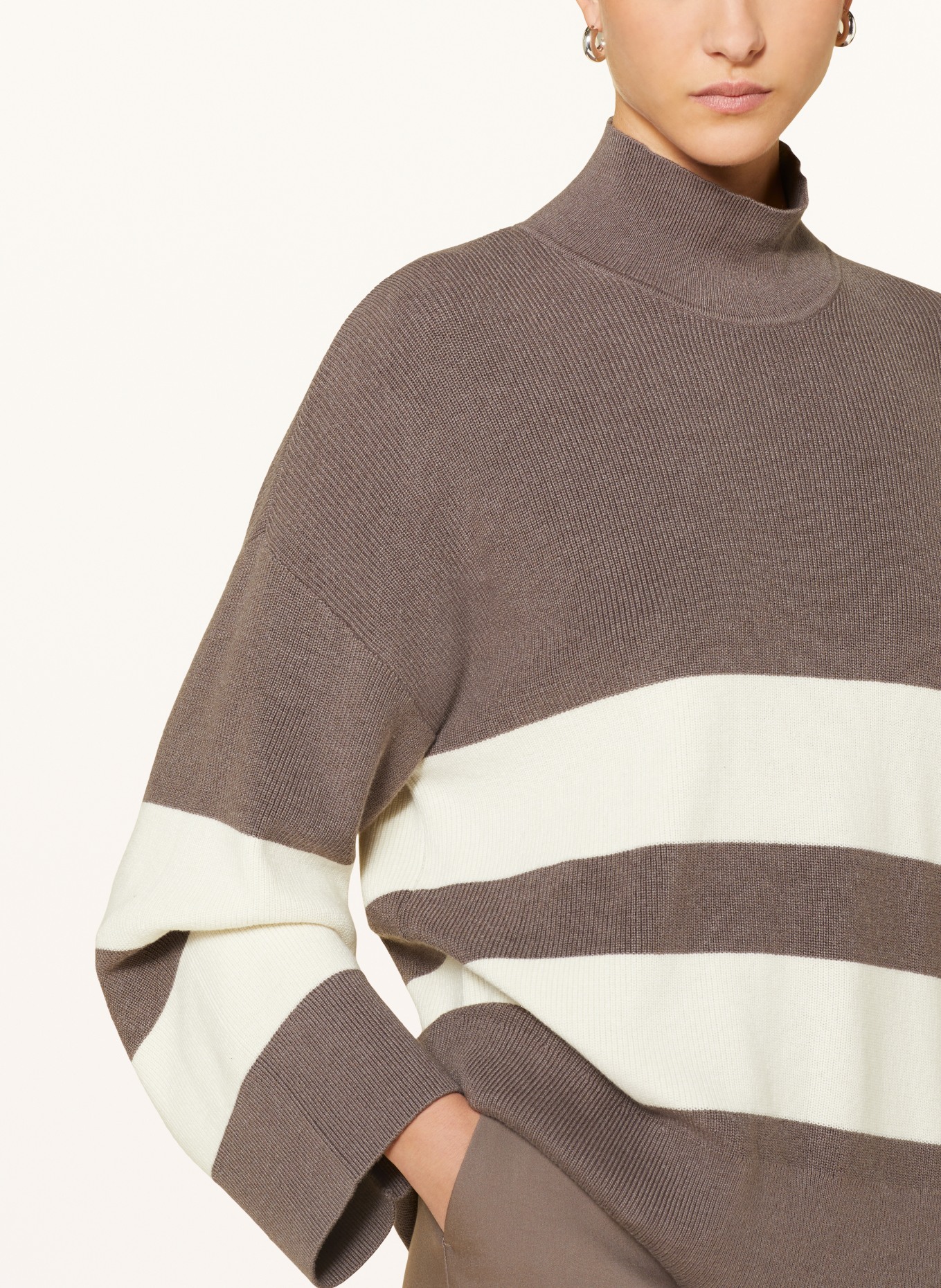 InWear Oversized sweater OTHILIAIW, Color: ECRU/ TAUPE (Image 4)