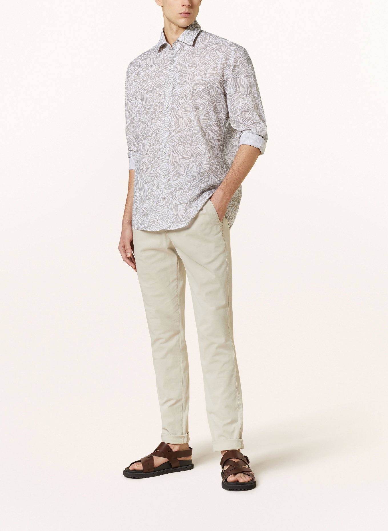 DIGEL Shirt DABATO modern fit, Color: LIGHT GRAY/ WHITE (Image 2)