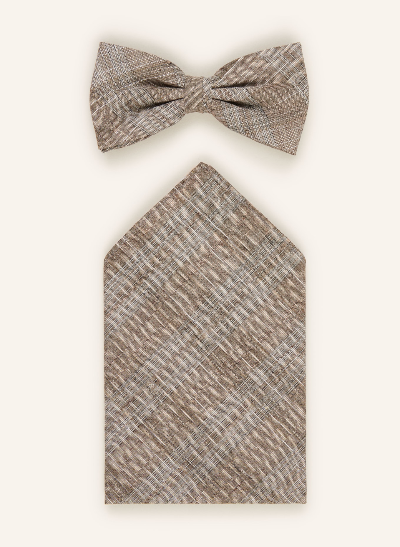 DIGEL Set: Bow tie and pocket square, Color: TAUPE (Image 1)