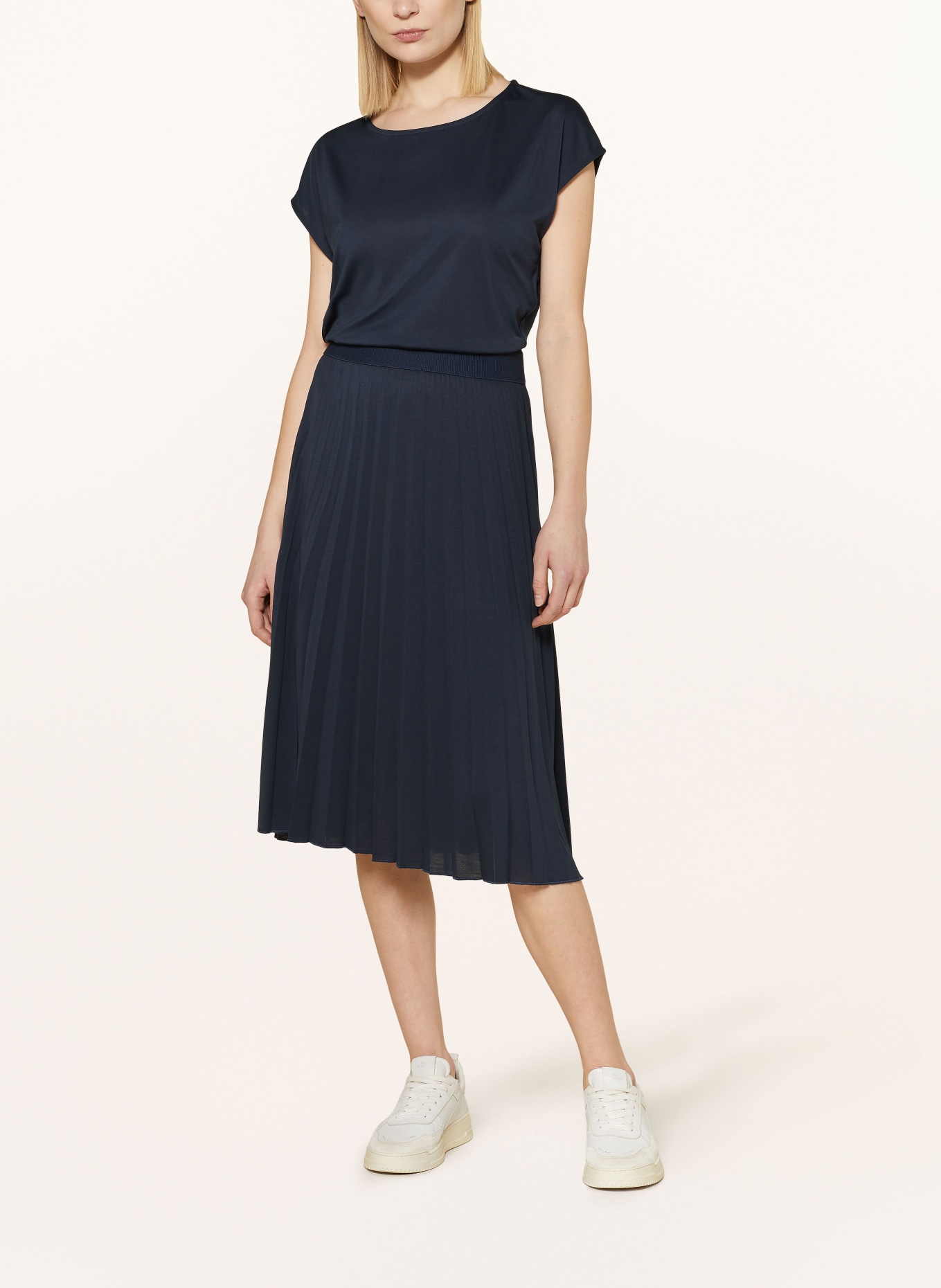 Marc O'Polo Pleated jersey dress, Color: DARK BLUE (Image 2)