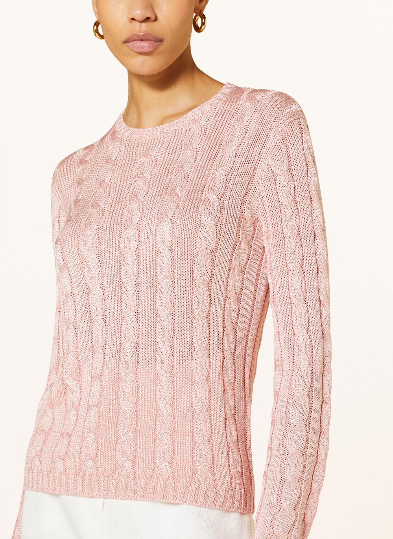 RALPH LAUREN Collection Sweter z jedwabiu, Kolor: JASNORÓŻOWY (Obrazek 4)