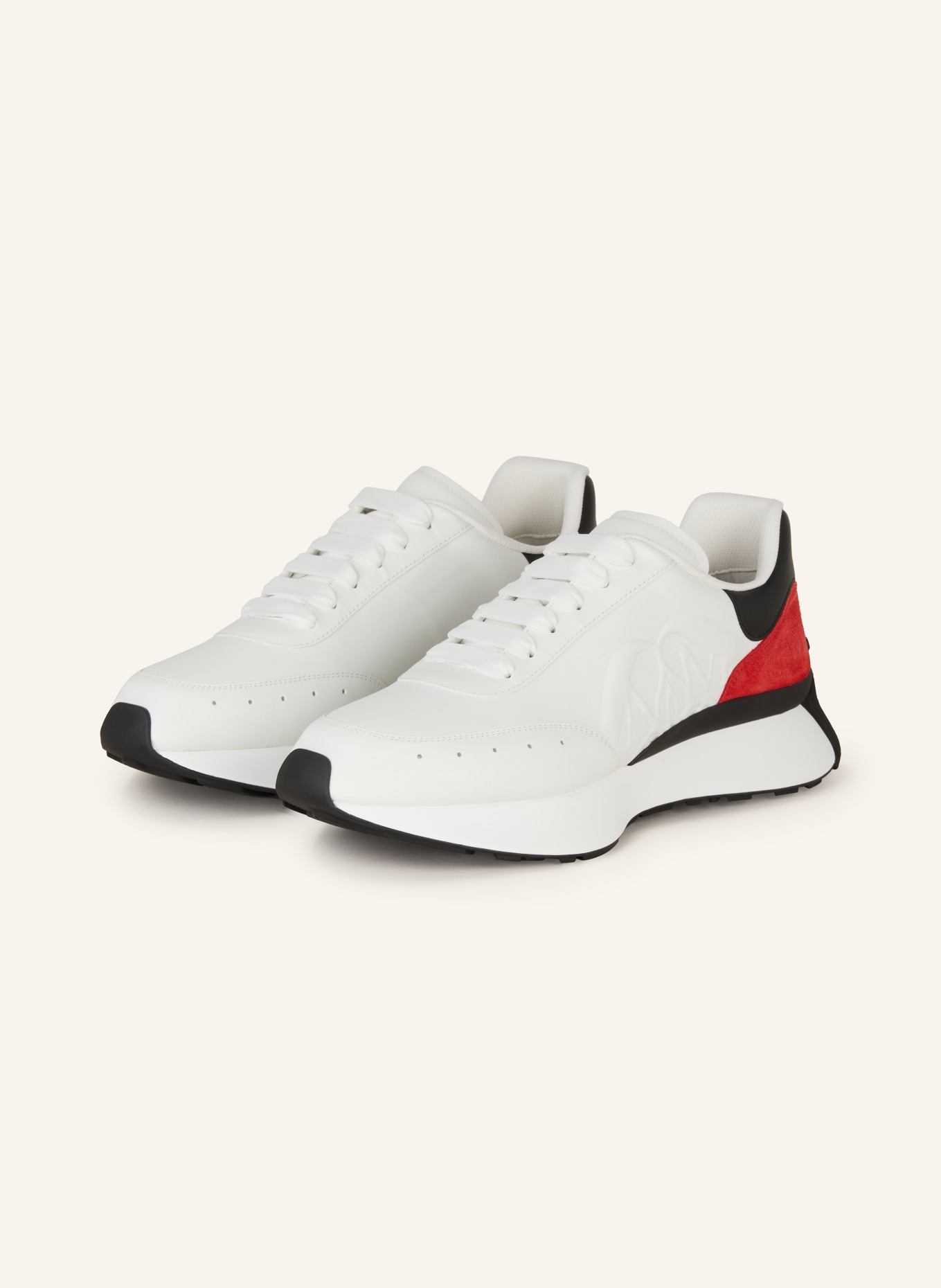 ALEXANDER MCQUEEN Exaggerated-Sole Rubber-Trimmed Leather Sneakers for Men  | MR PORTER
