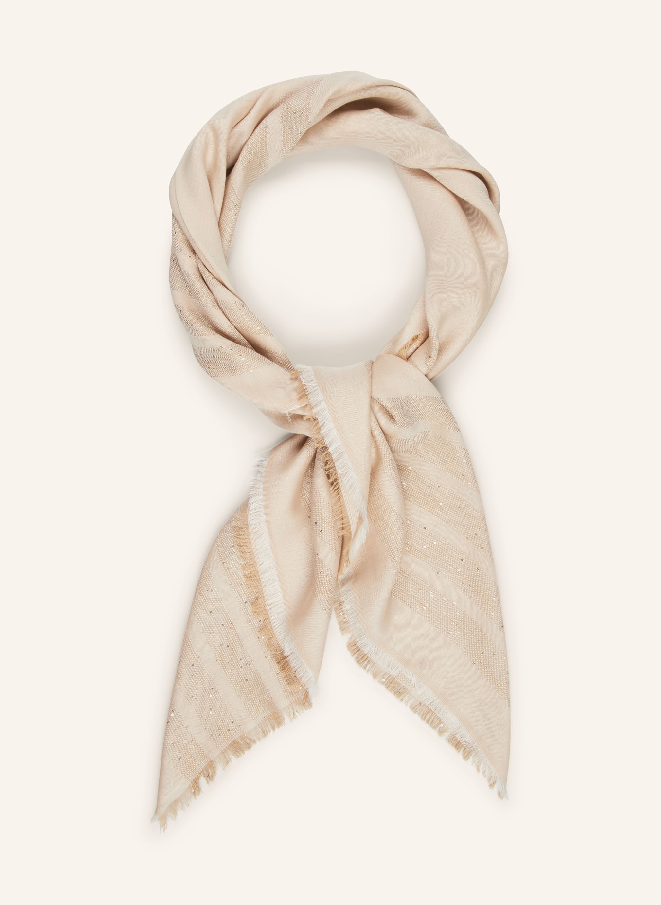 PESERICO Scarf with sequins, Color: BEIGE (Image 2)