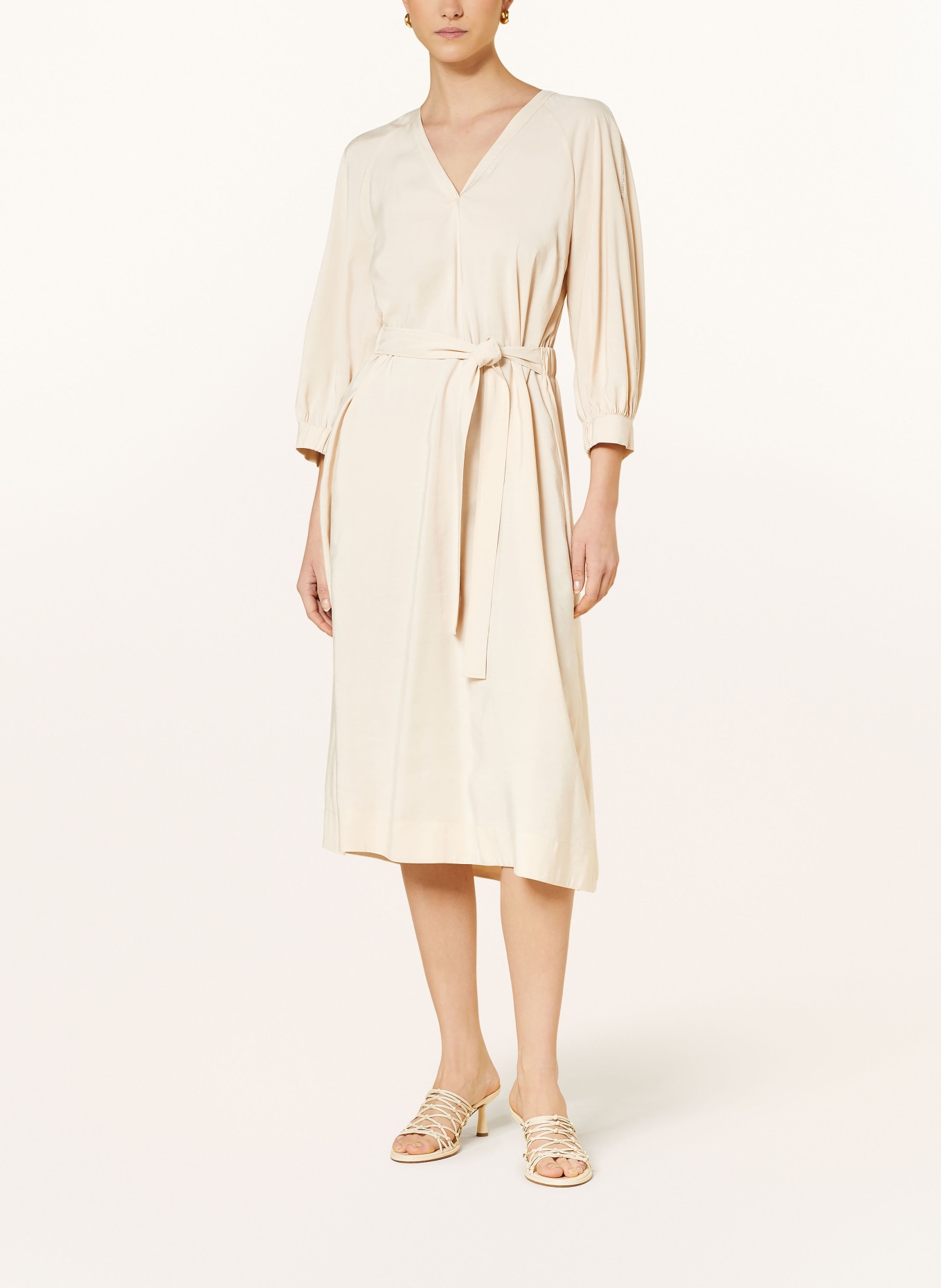 PESERICO Kleid mit 3/4-Arm und Schmucksteinen, Farbe: CREME (Bild 2)