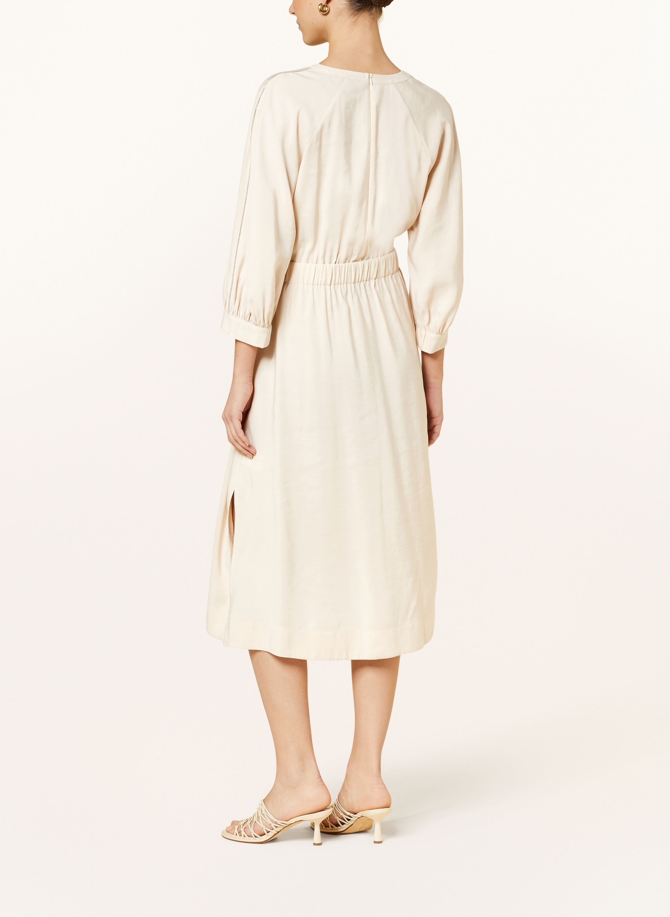 PESERICO Kleid mit 3/4-Arm und Schmucksteinen, Farbe: CREME (Bild 3)