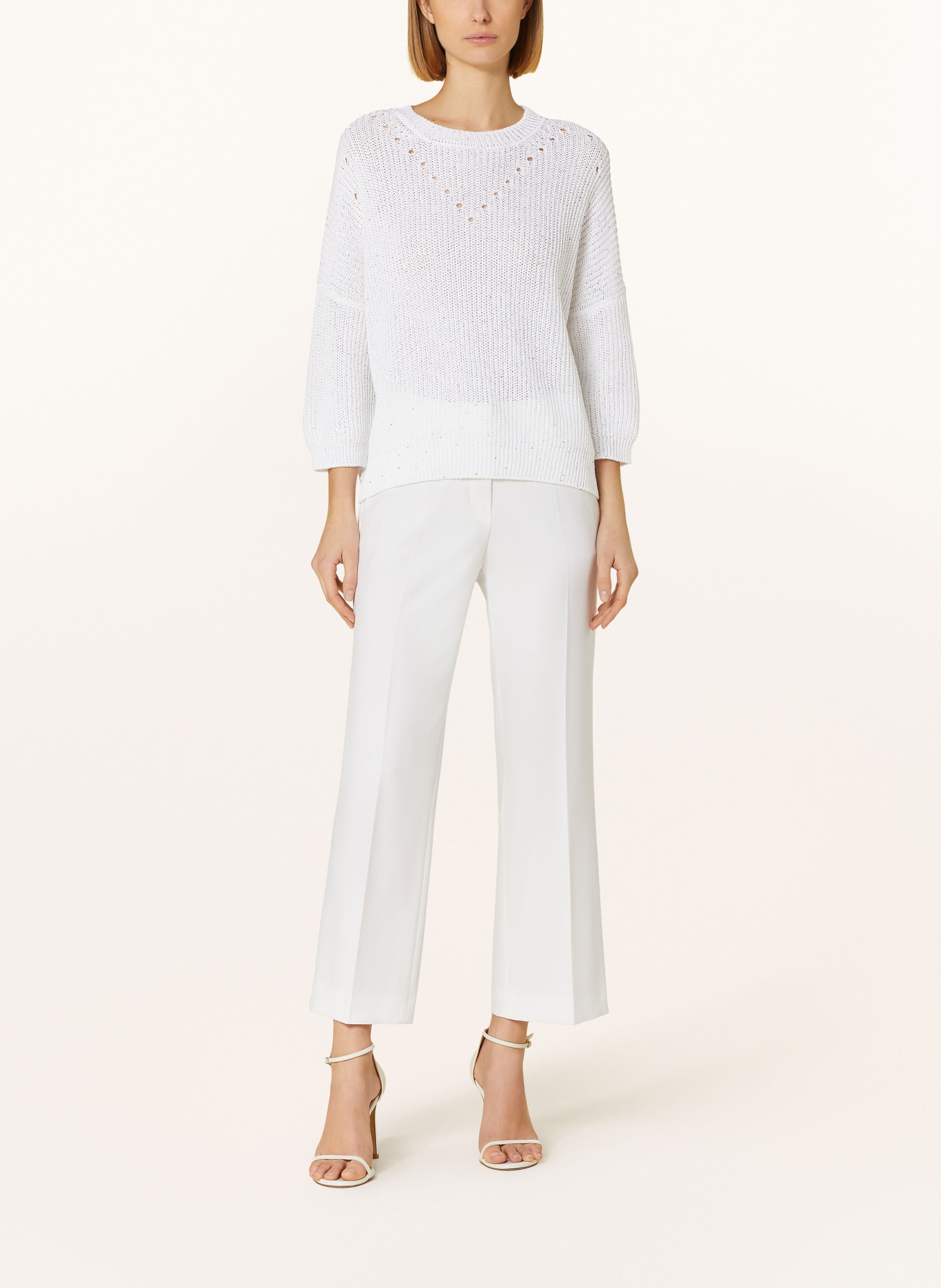 PESERICO Sweater with sequins, Color: WHITE (Image 2)
