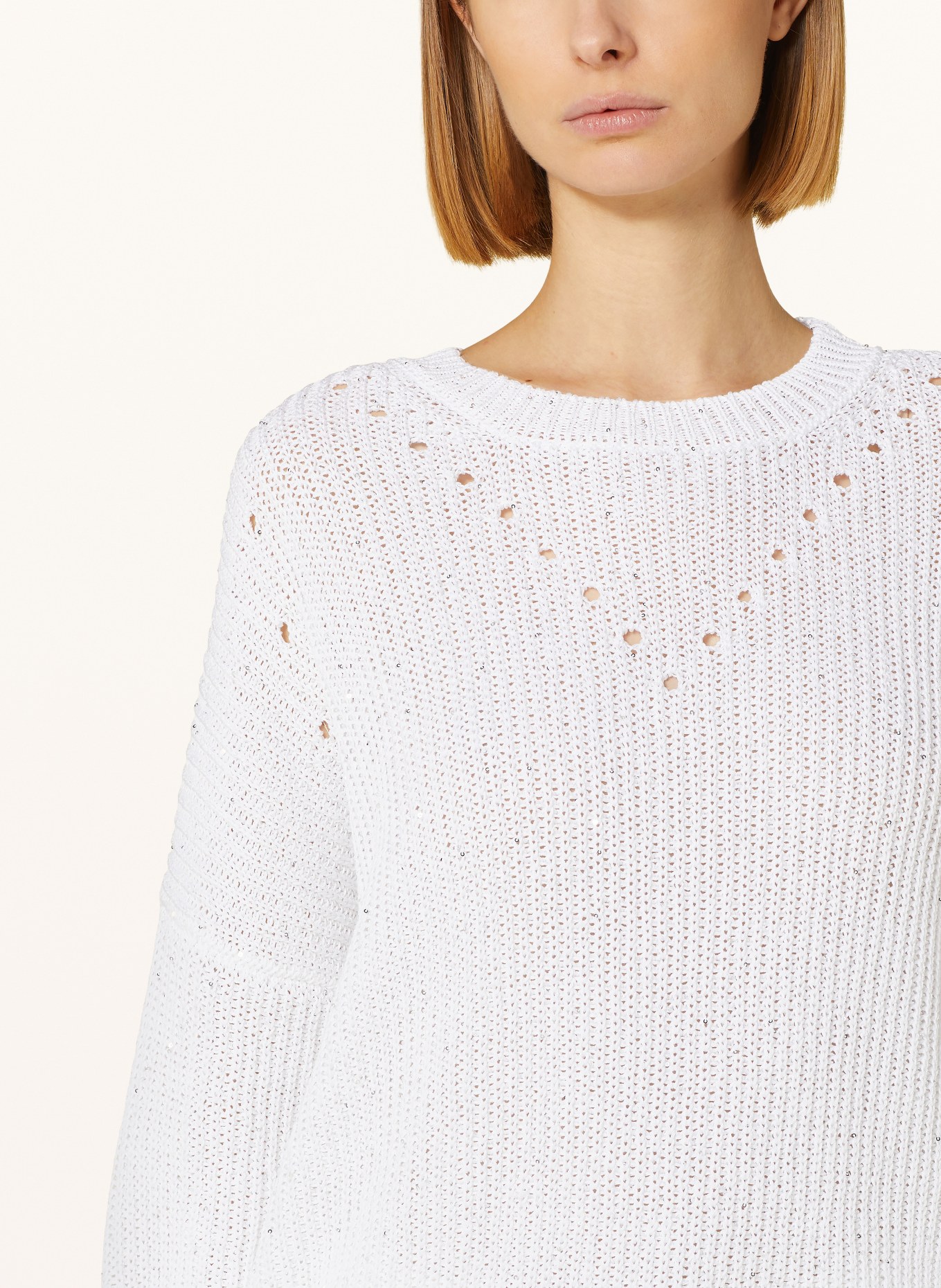 PESERICO Sweater with sequins, Color: WHITE (Image 4)