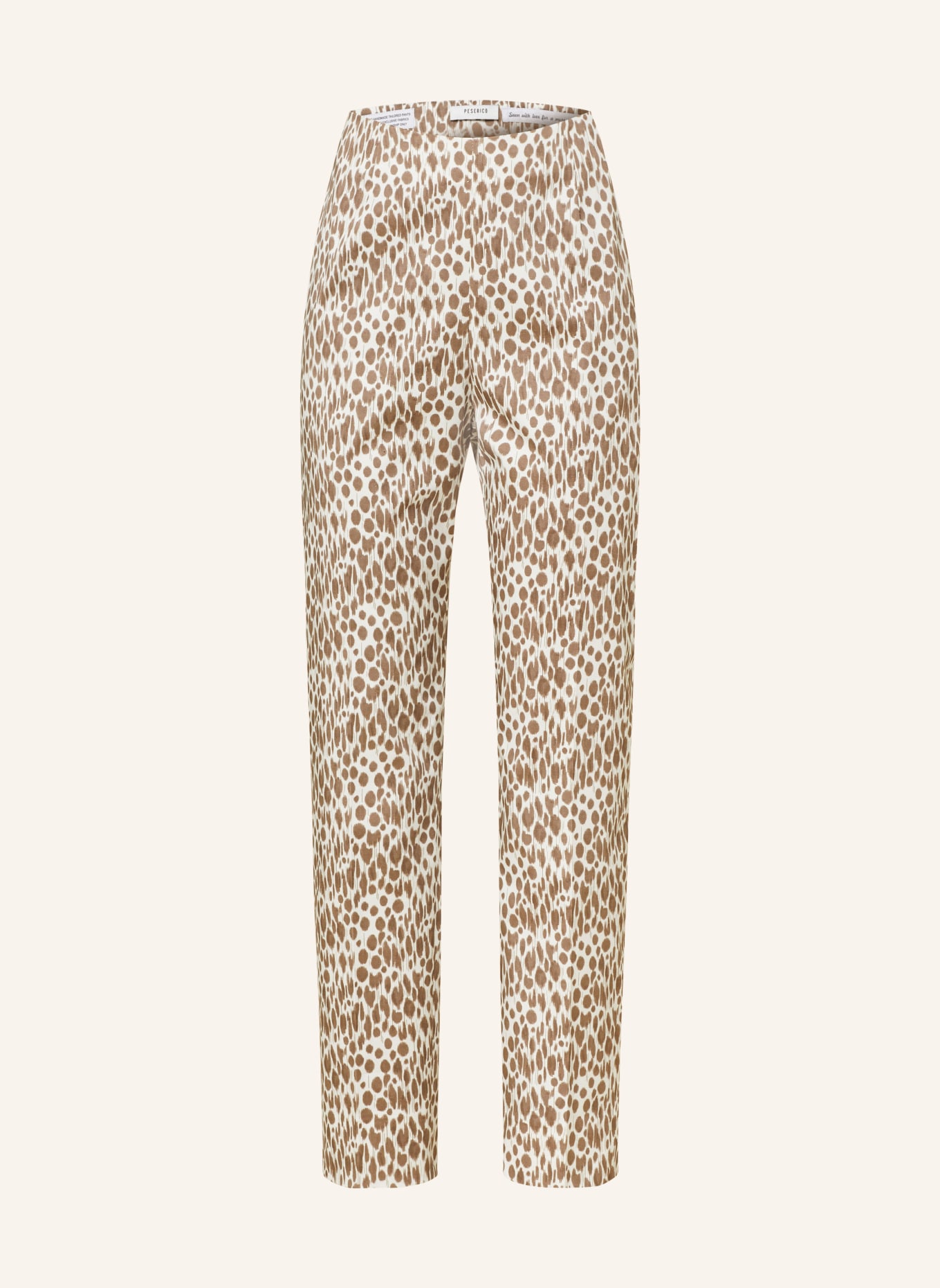 PESERICO 7/8 pants, Color: WHITE/ BROWN (Image 1)