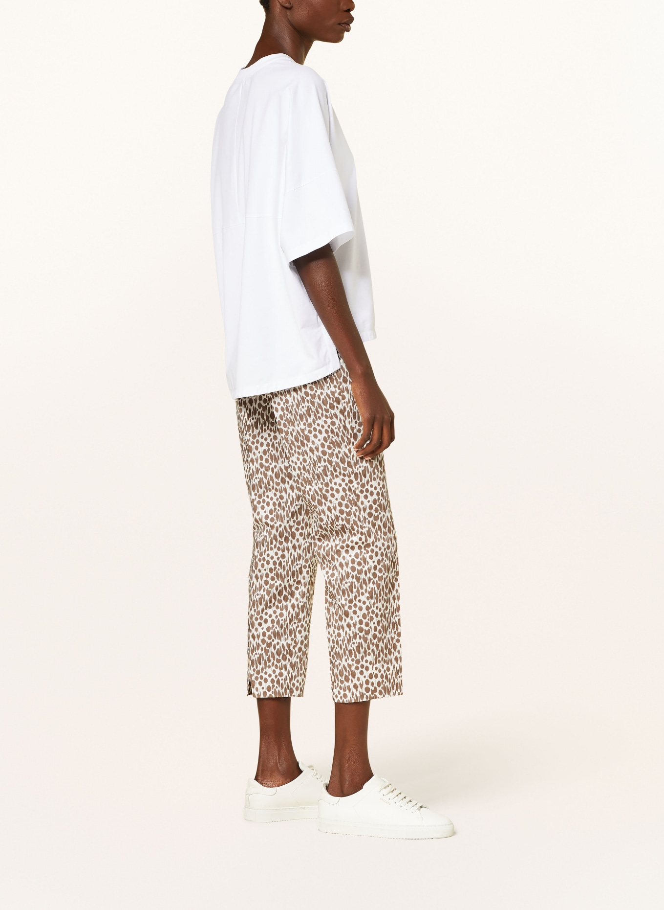 PESERICO 7/8 pants, Color: WHITE/ BROWN (Image 4)