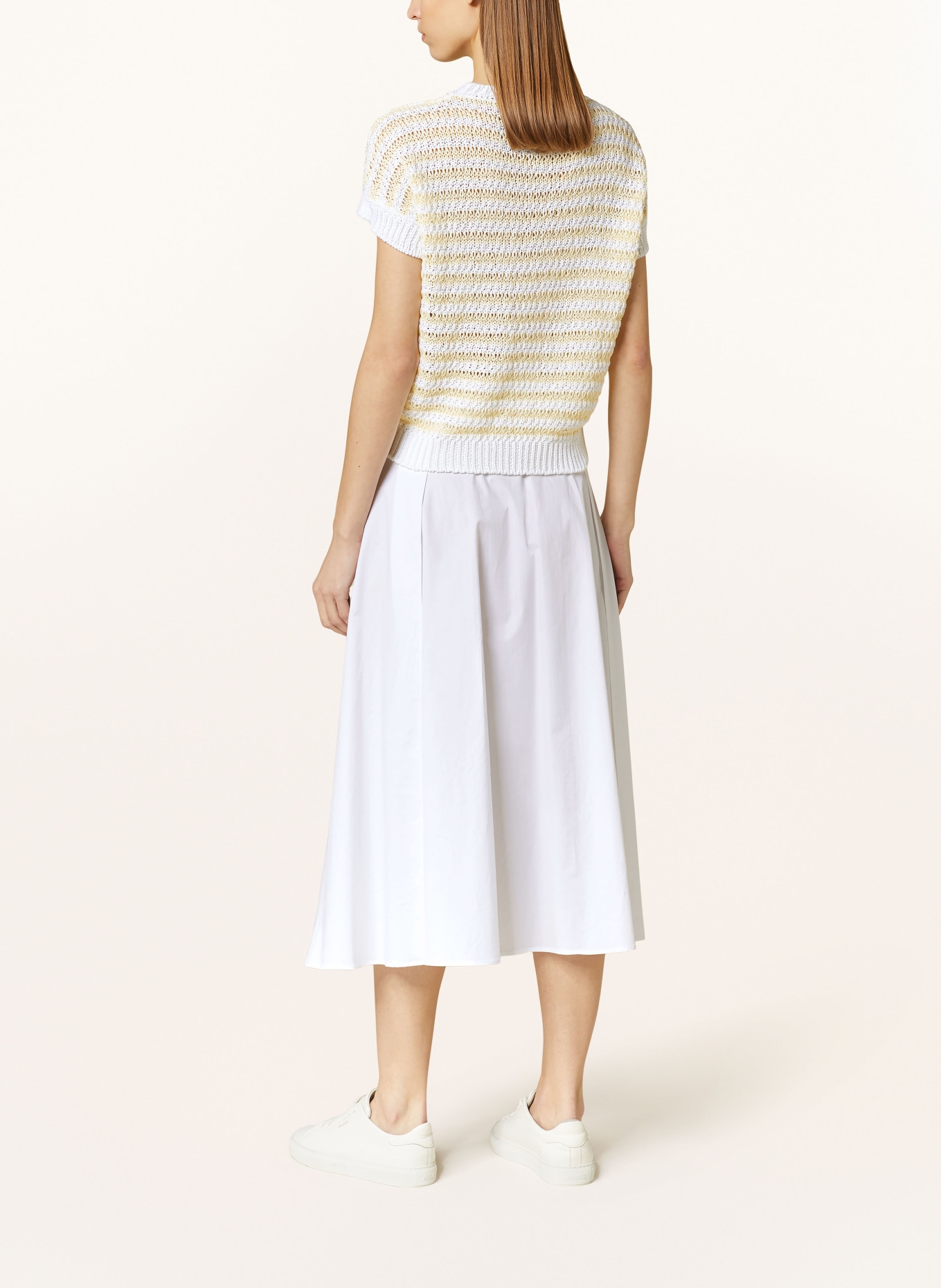 PESERICO Knit shirt with sequins, Color: WHITE/ LIGHT YELLOW (Image 3)