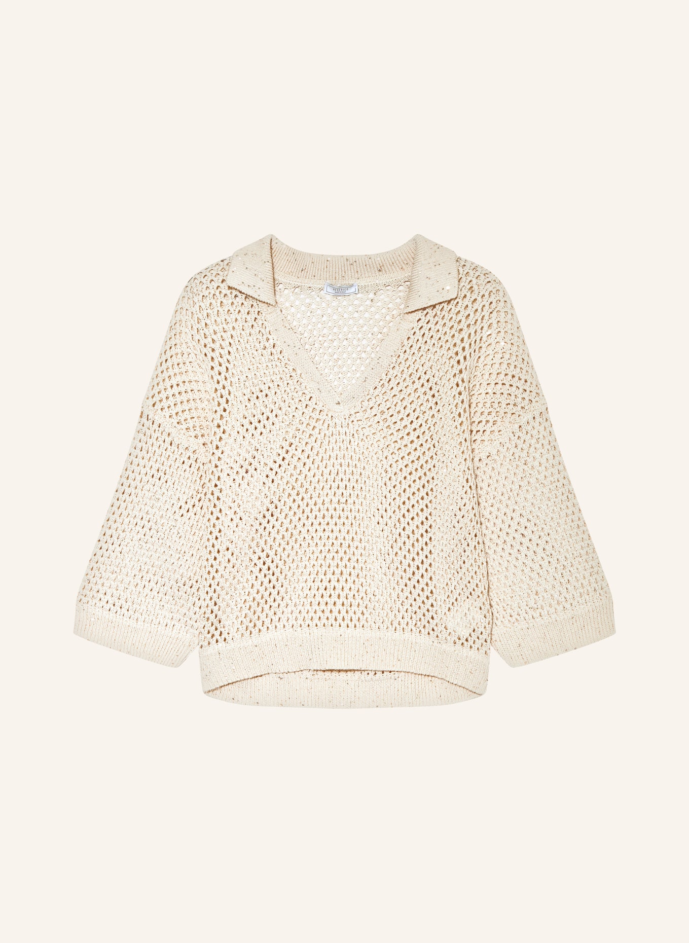 PESERICO Sweater with 3/4 sleeve and sequins, Color: BEIGE (Image 1)