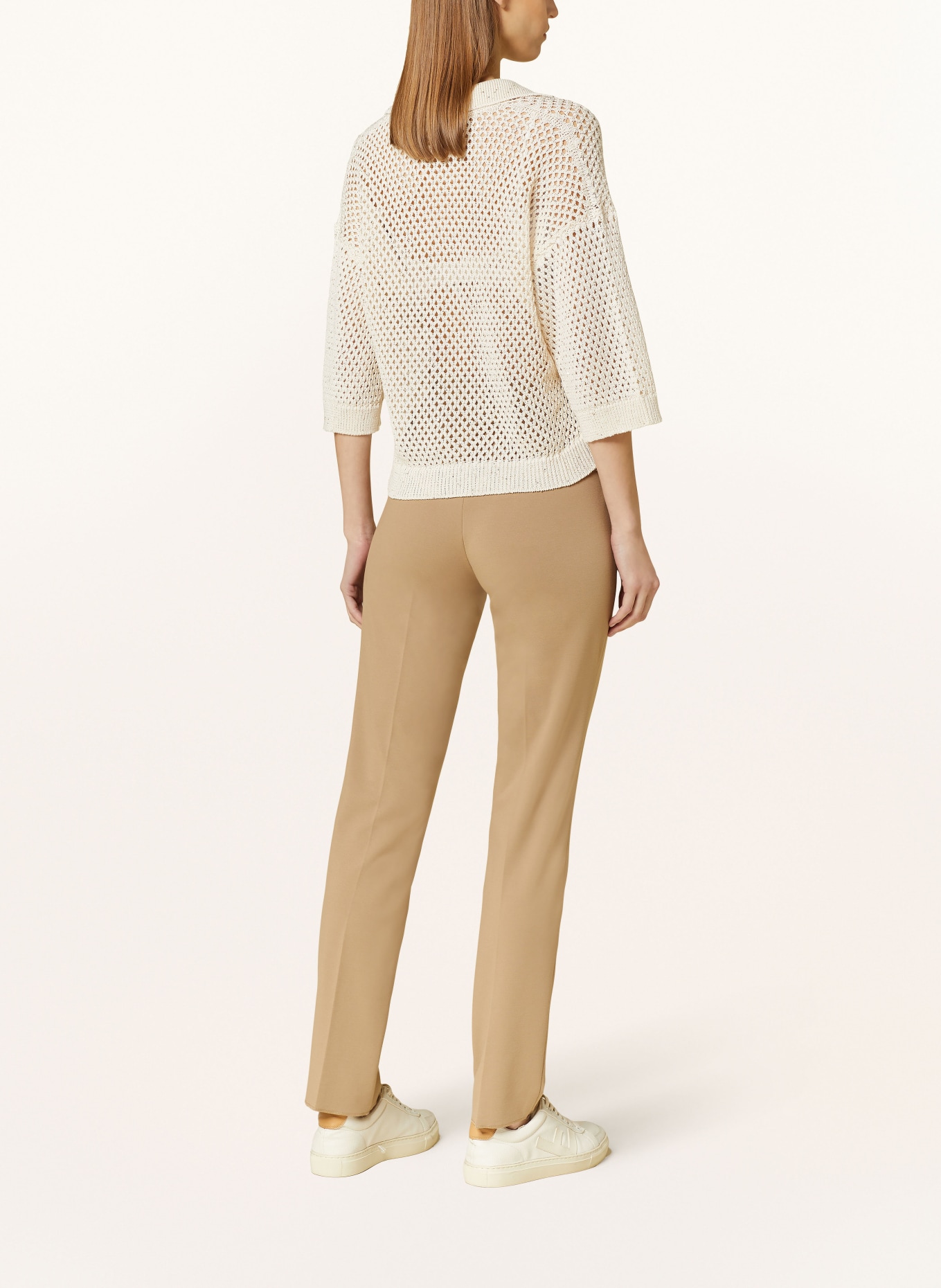 PESERICO Sweater with 3/4 sleeve and sequins, Color: BEIGE (Image 3)