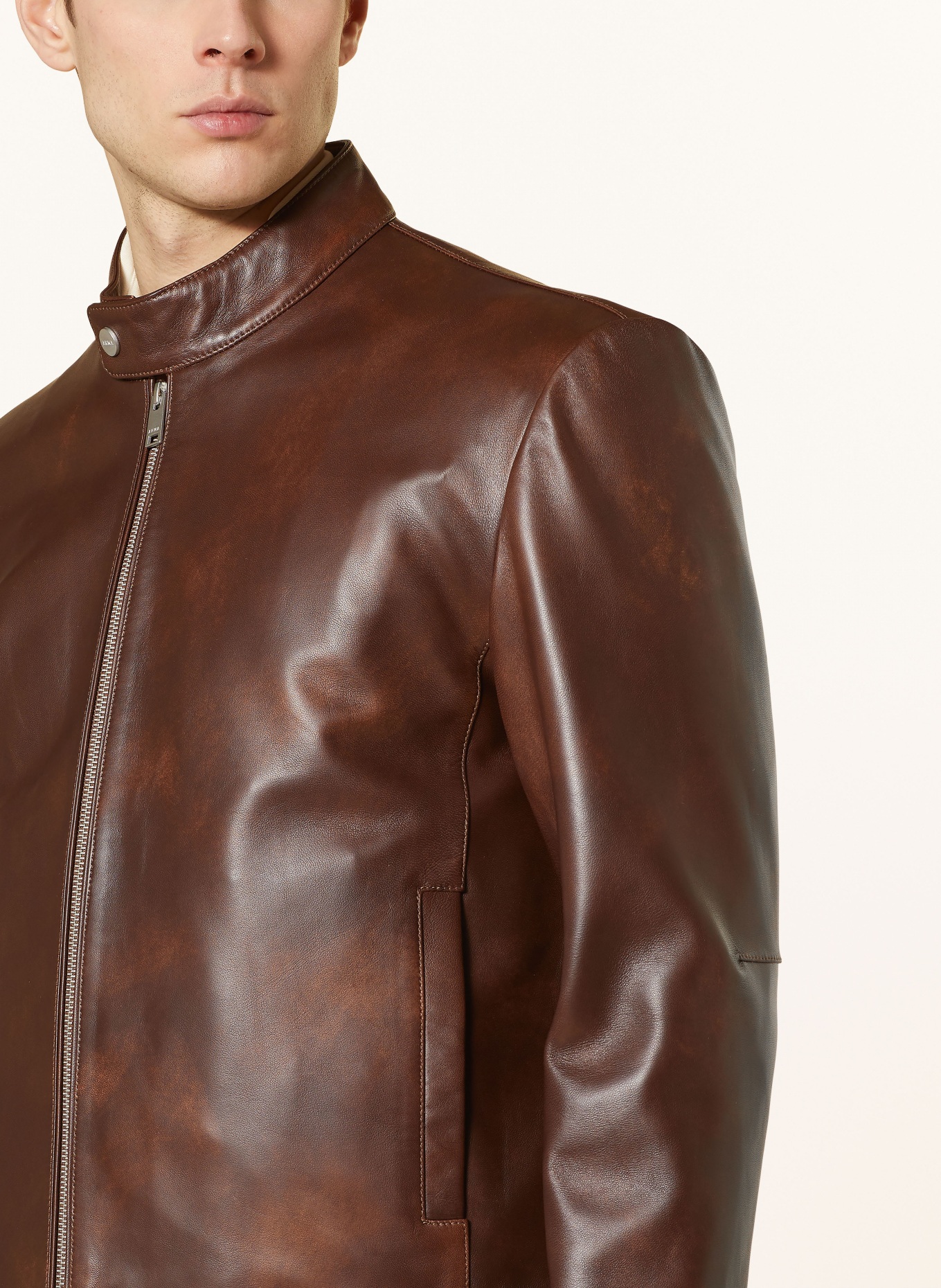 ARMA Leather jacket RYU, Color: BROWN (Image 4)