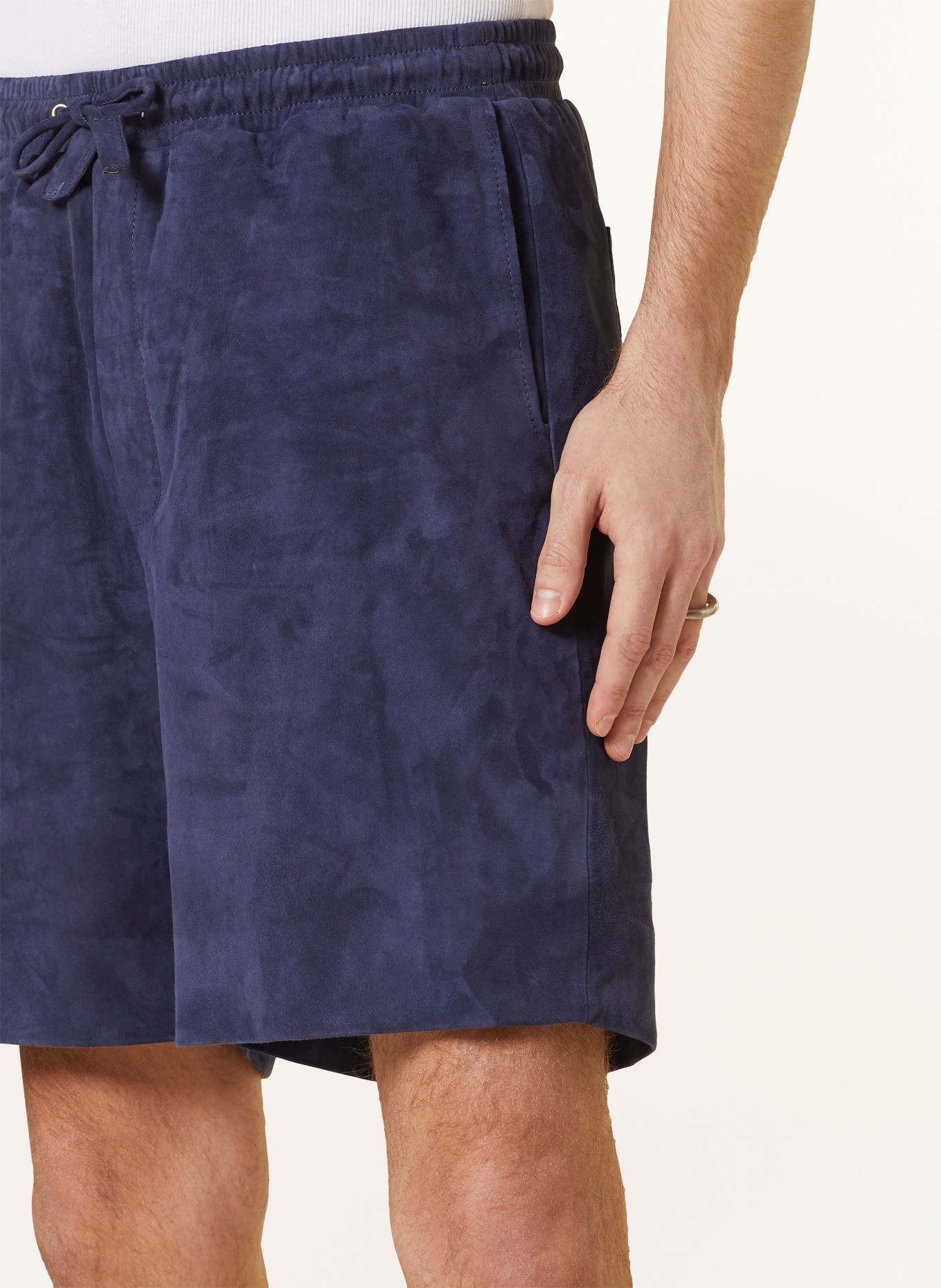 ARMA Leather shorts PACIFIC, Color: DARK BLUE (Image 5)