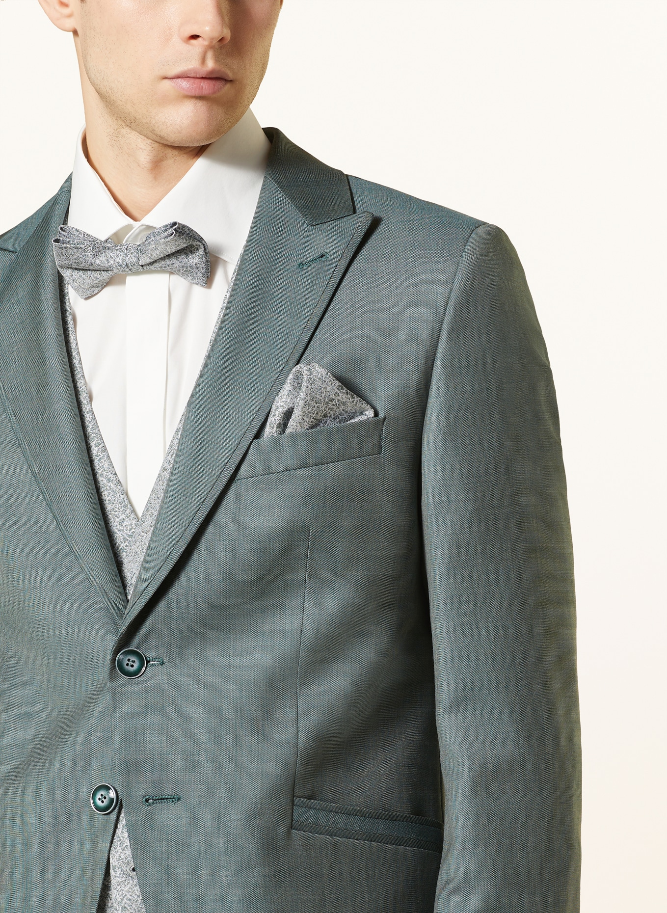 WILVORST Set: Bow tie and pocket square, Color: GREEN (Image 6)