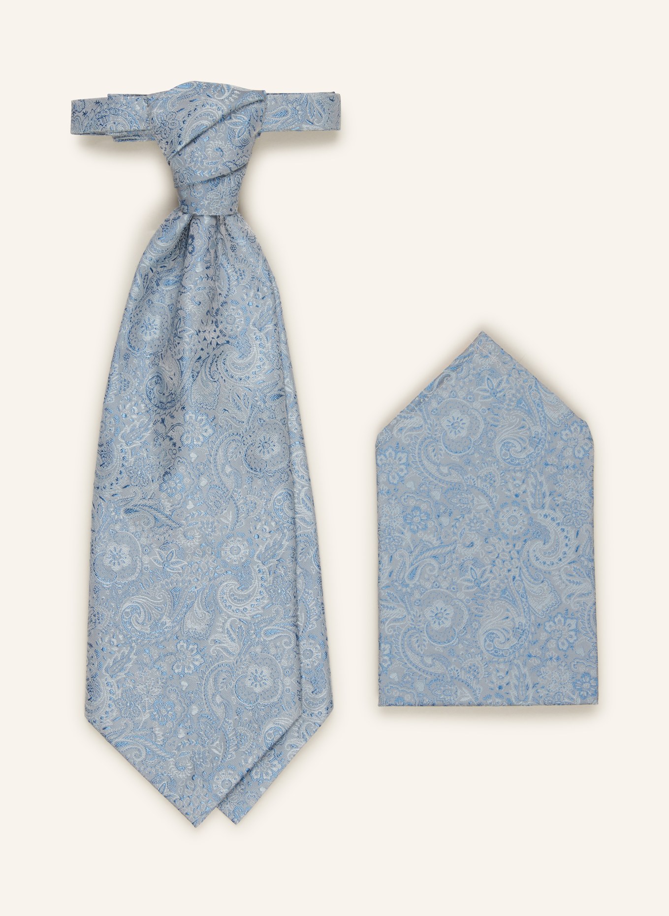 WILVORST Zestaw: Krawat i poszetka, Kolor: JASNONIEBIESKI (Obrazek 1)