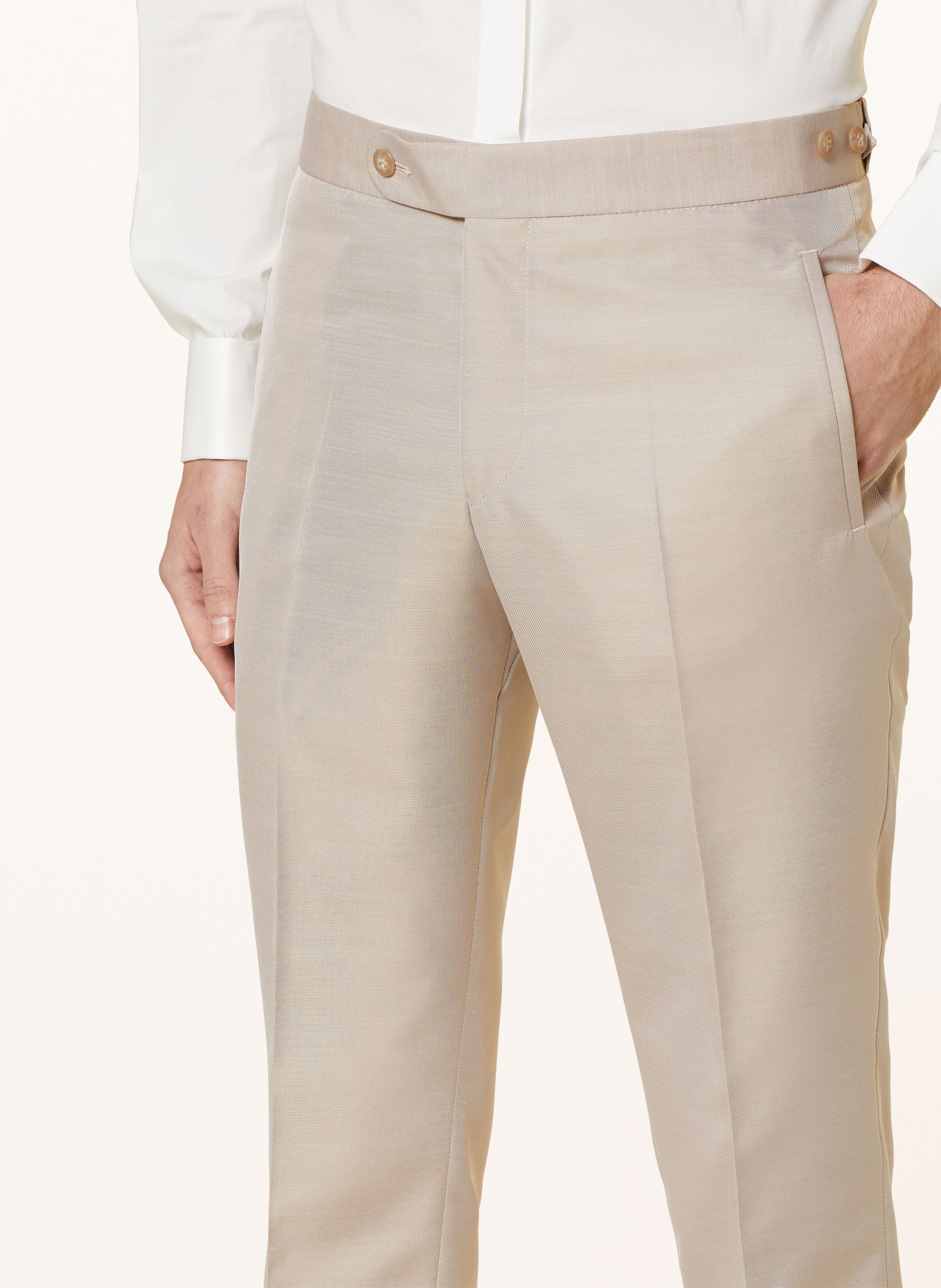 WILVORST Spodnie garniturowe extra slim fit, Kolor: 083 Beige (Obrazek 6)