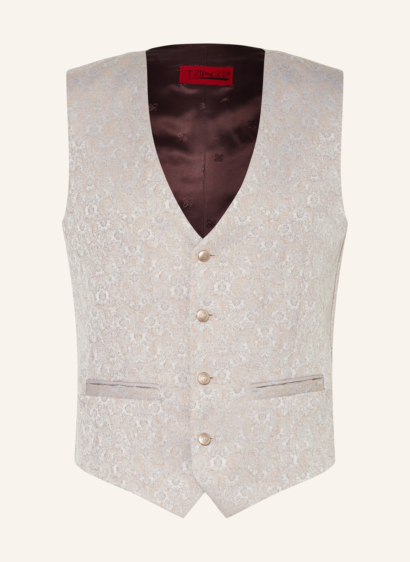 WILVORST Vest extra slim fit, Color: 083 Beige gem. (Image 1)