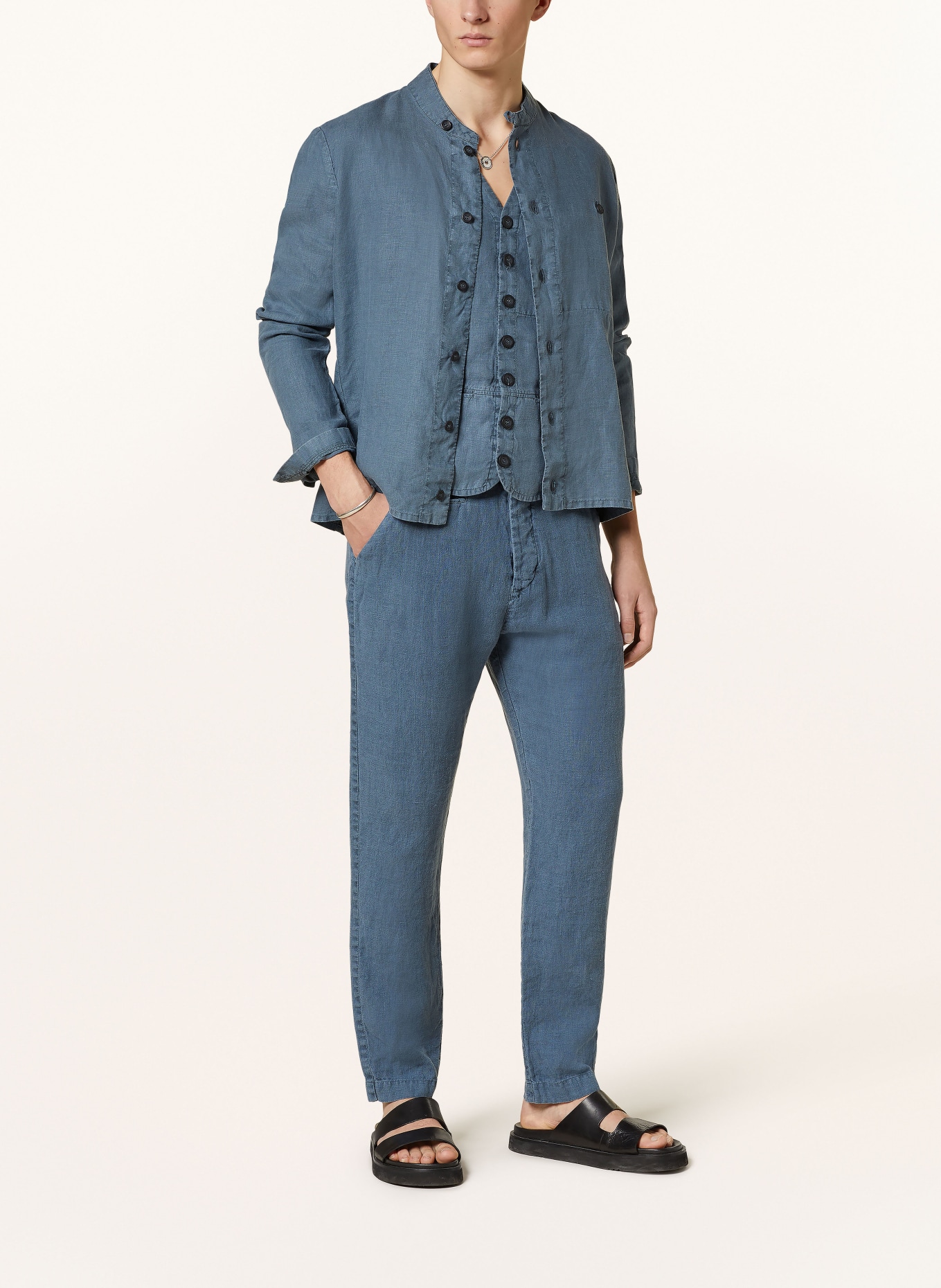 hannes roether Linen shirt DO29PE regular fit, Color: BLUE (Image 2)