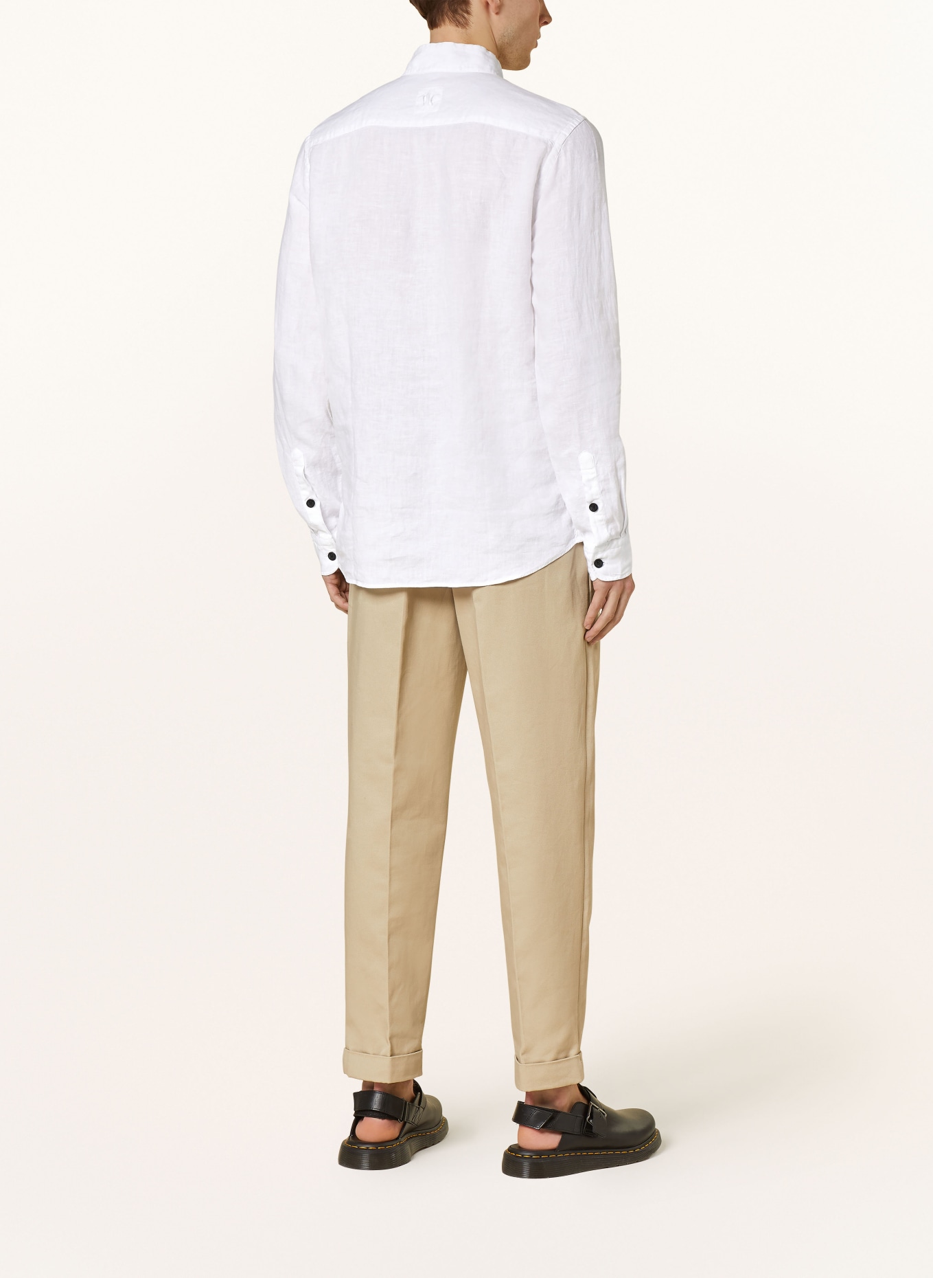 hannes roether Linen shirt MIL29SKE slim fit, Color: WHITE (Image 3)