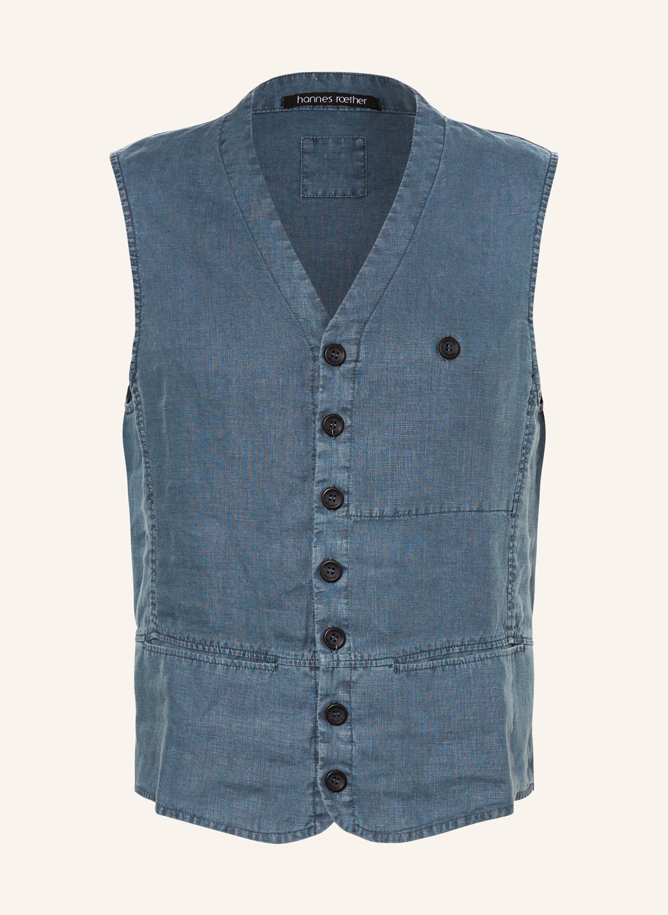 hannes roether Linen vest WE26SPER, Color: BLUE (Image 1)