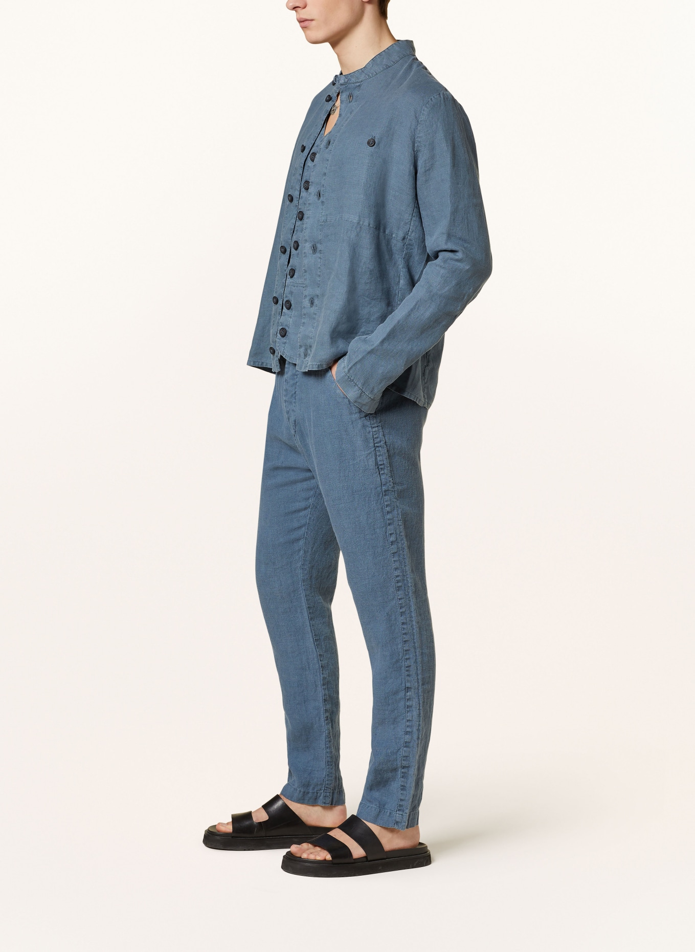 hannes roether Linen pants extra slim fit, Color: BLUE (Image 4)