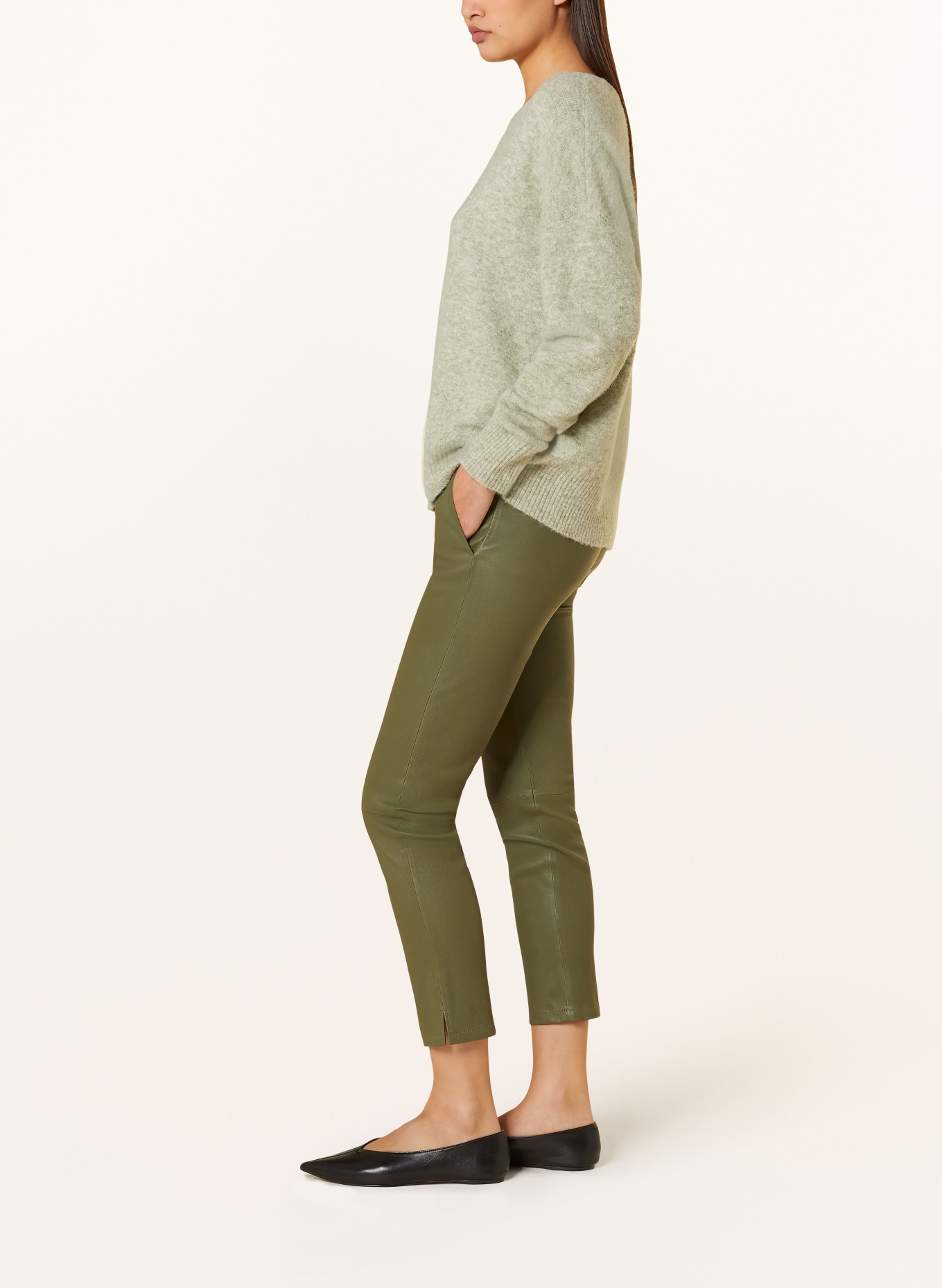 ARMA Leather pants PROVENCE, Color: OLIVE (Image 4)