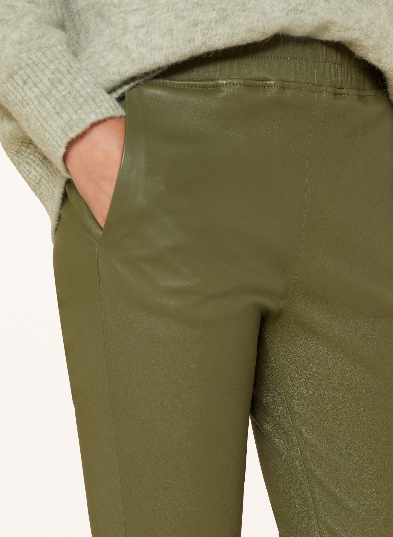 ARMA Leather pants PROVENCE, Color: OLIVE (Image 5)