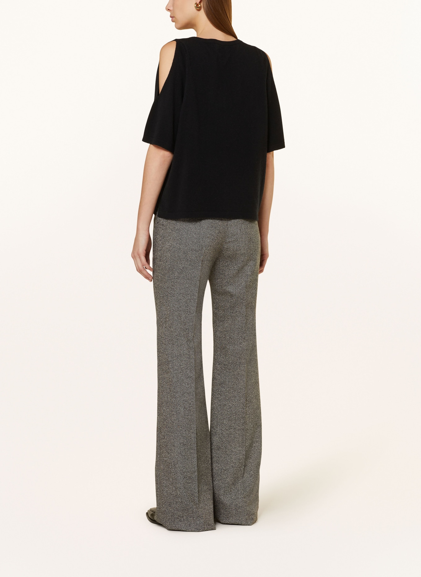 ALLUDE Knit shirt with cashmere and cut-outs, Color: BLACK (Image 3)