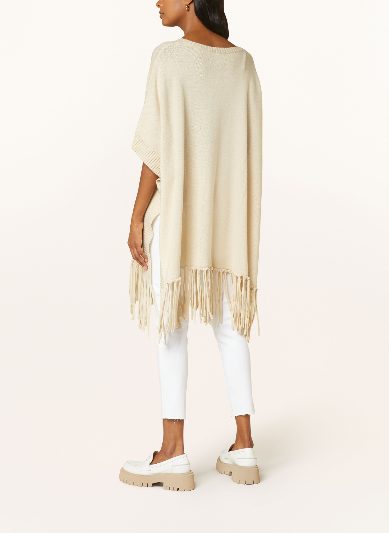 ALLUDE Poncho with cashmere, Color: LIGHT BROWN (Image 3)