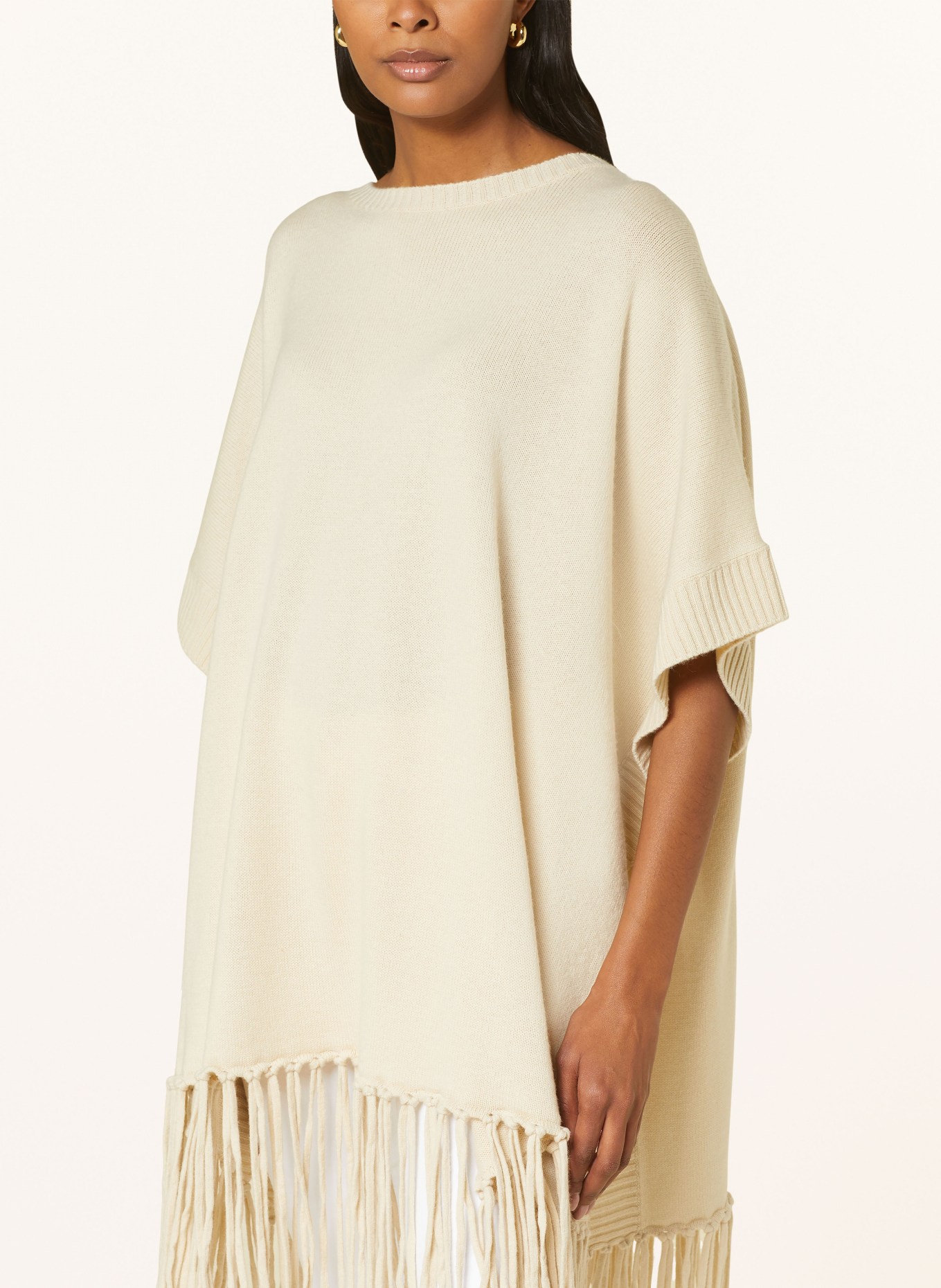 ALLUDE Poncho with cashmere, Color: LIGHT BROWN (Image 4)