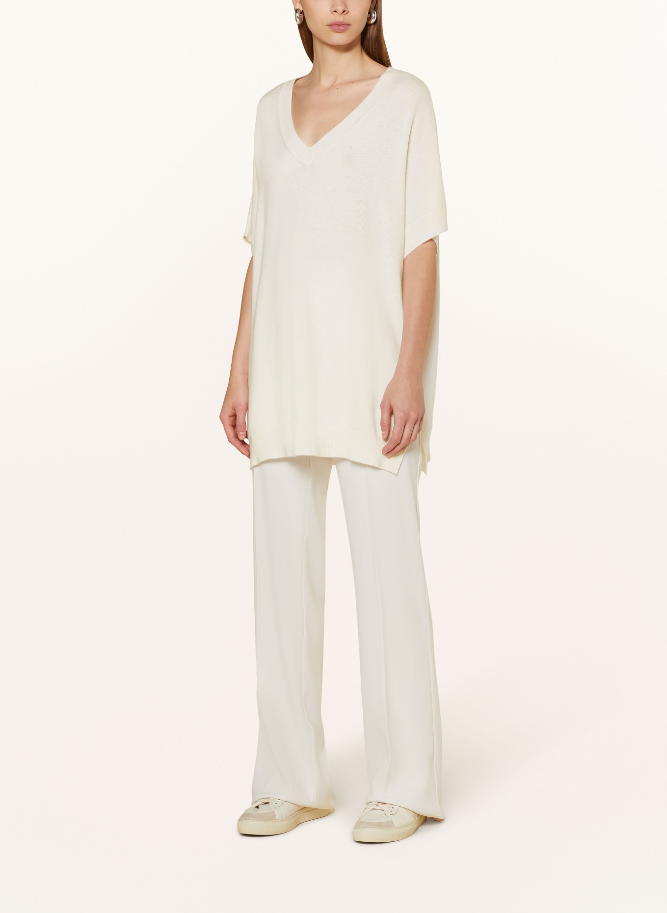ALLUDE Oversized knit shirt with cashmere, Color: ECRU (Image 2)