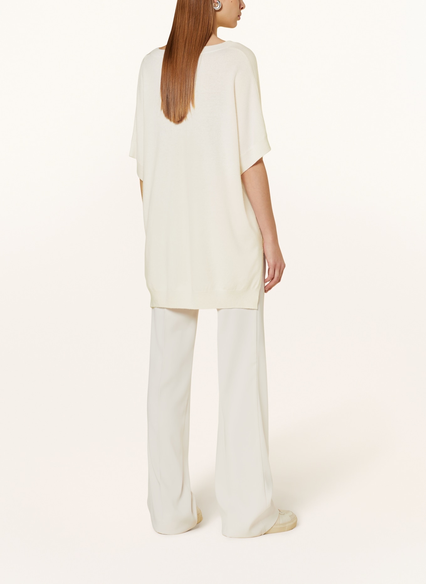 ALLUDE Oversized knit shirt with cashmere, Color: ECRU (Image 3)