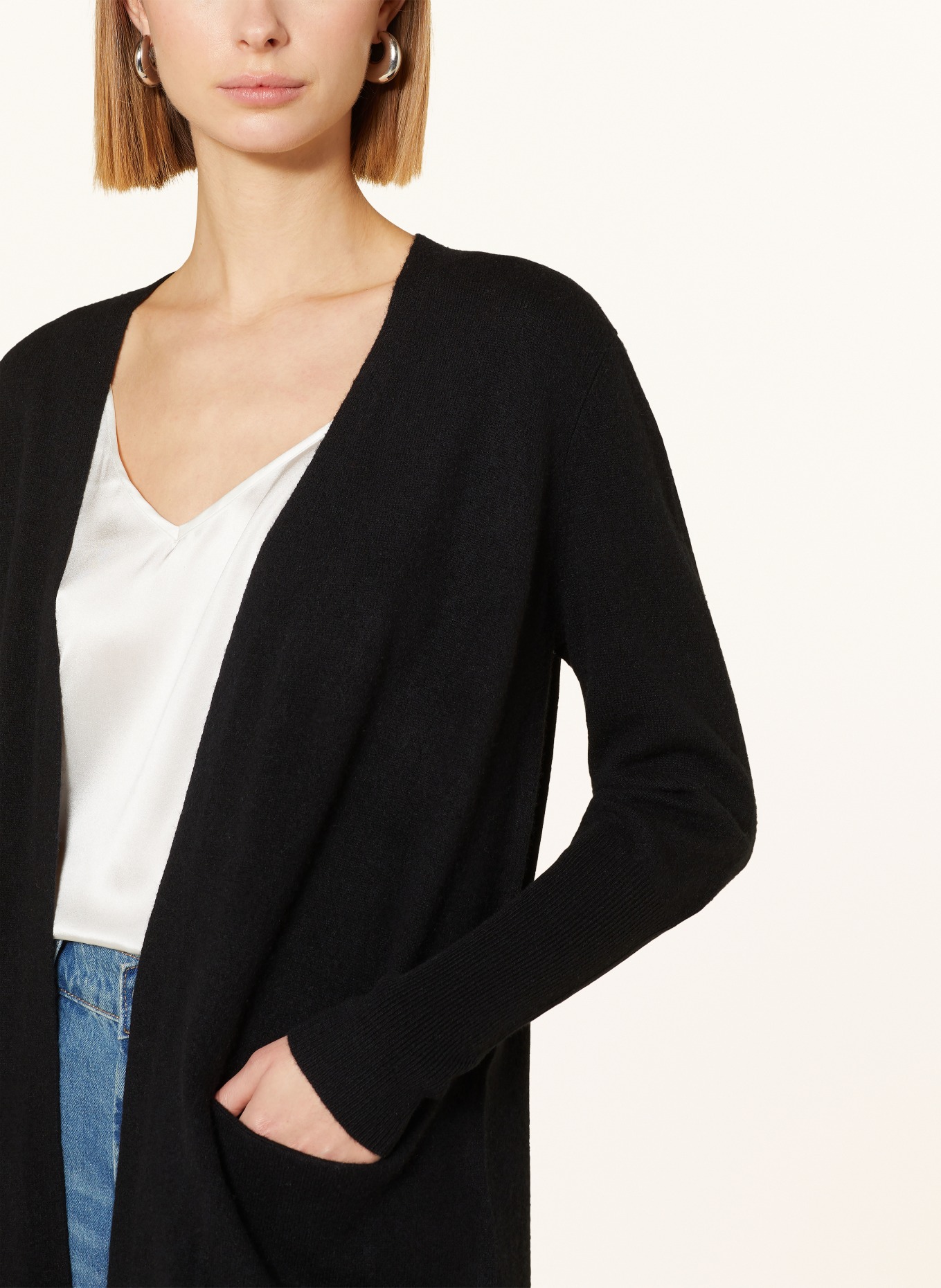 ALLUDE Knit cardigan with cashmere, Color: BLACK (Image 4)