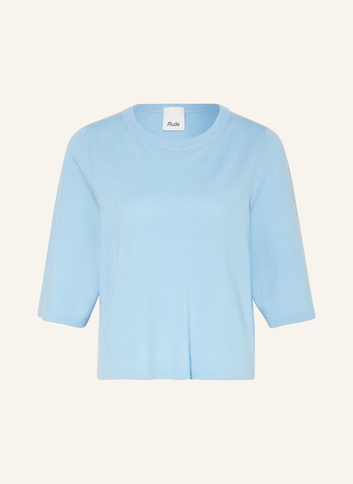 ALLUDE Sweater with cashmere and 3/4 sleeves, Color: LIGHT BLUE (Image 1)