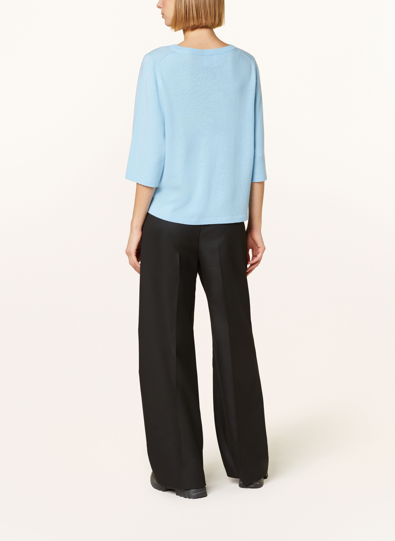 ALLUDE Sweater with cashmere and 3/4 sleeves, Color: LIGHT BLUE (Image 3)
