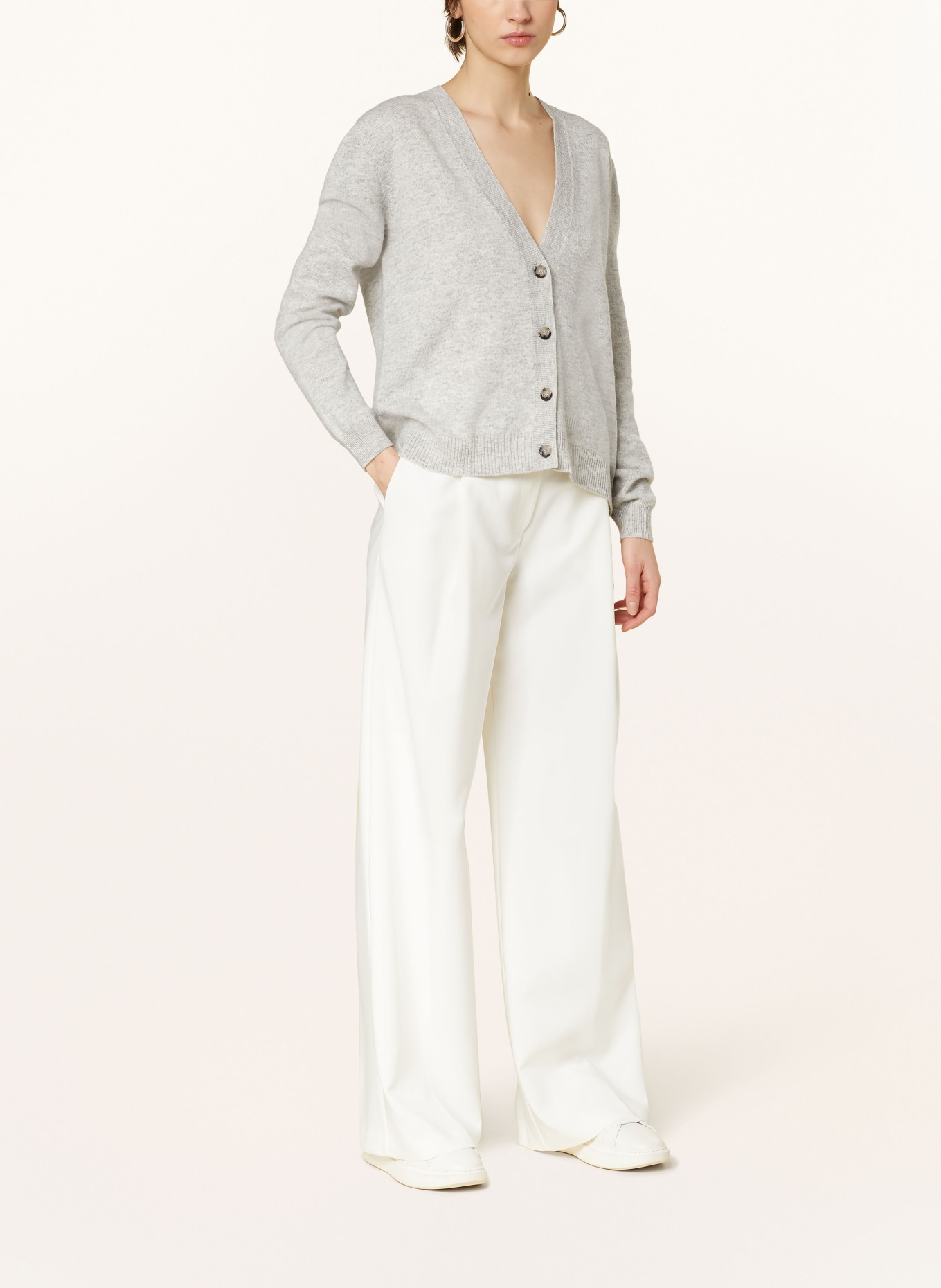 ALLUDE Cardigan with cashmere, Color: LIGHT GRAY (Image 2)