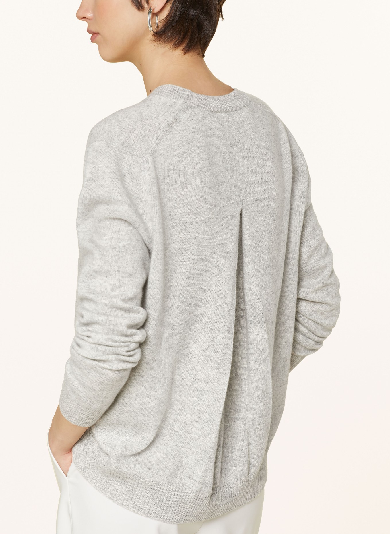 ALLUDE Cardigan with cashmere, Color: LIGHT GRAY (Image 4)