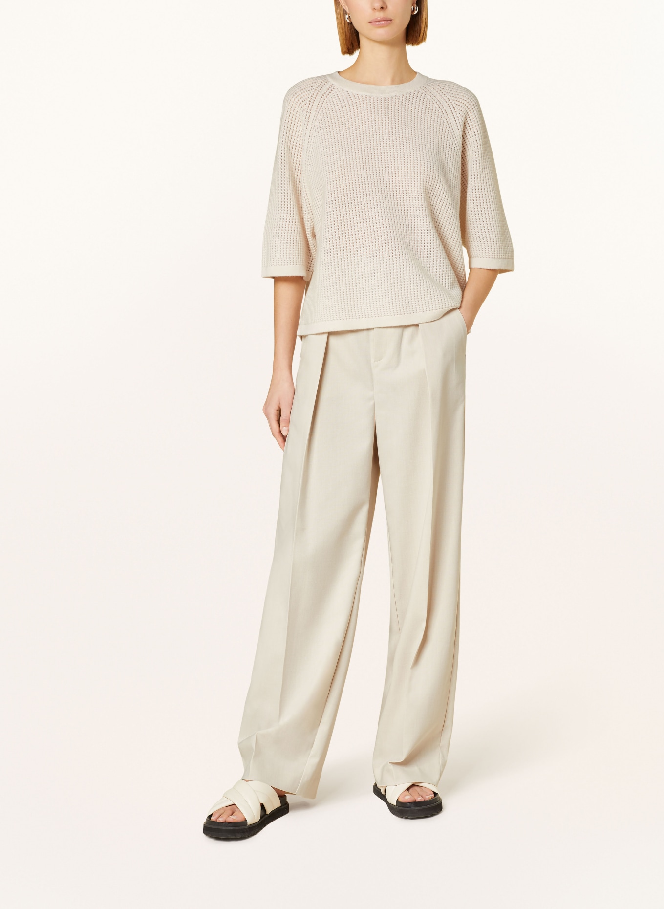 ALLUDE Sweater with cashmere and 3/4 sleeves, Color: ECRU (Image 2)