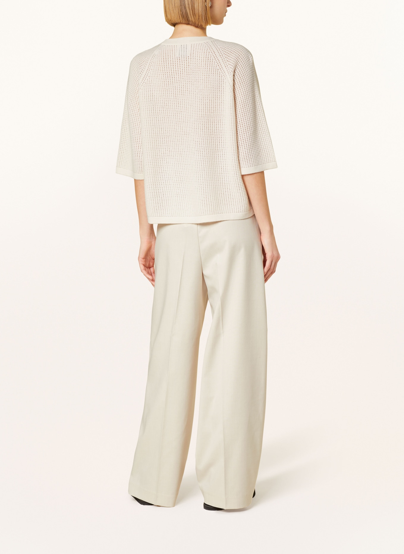 ALLUDE Sweater with cashmere and 3/4 sleeves, Color: ECRU (Image 3)