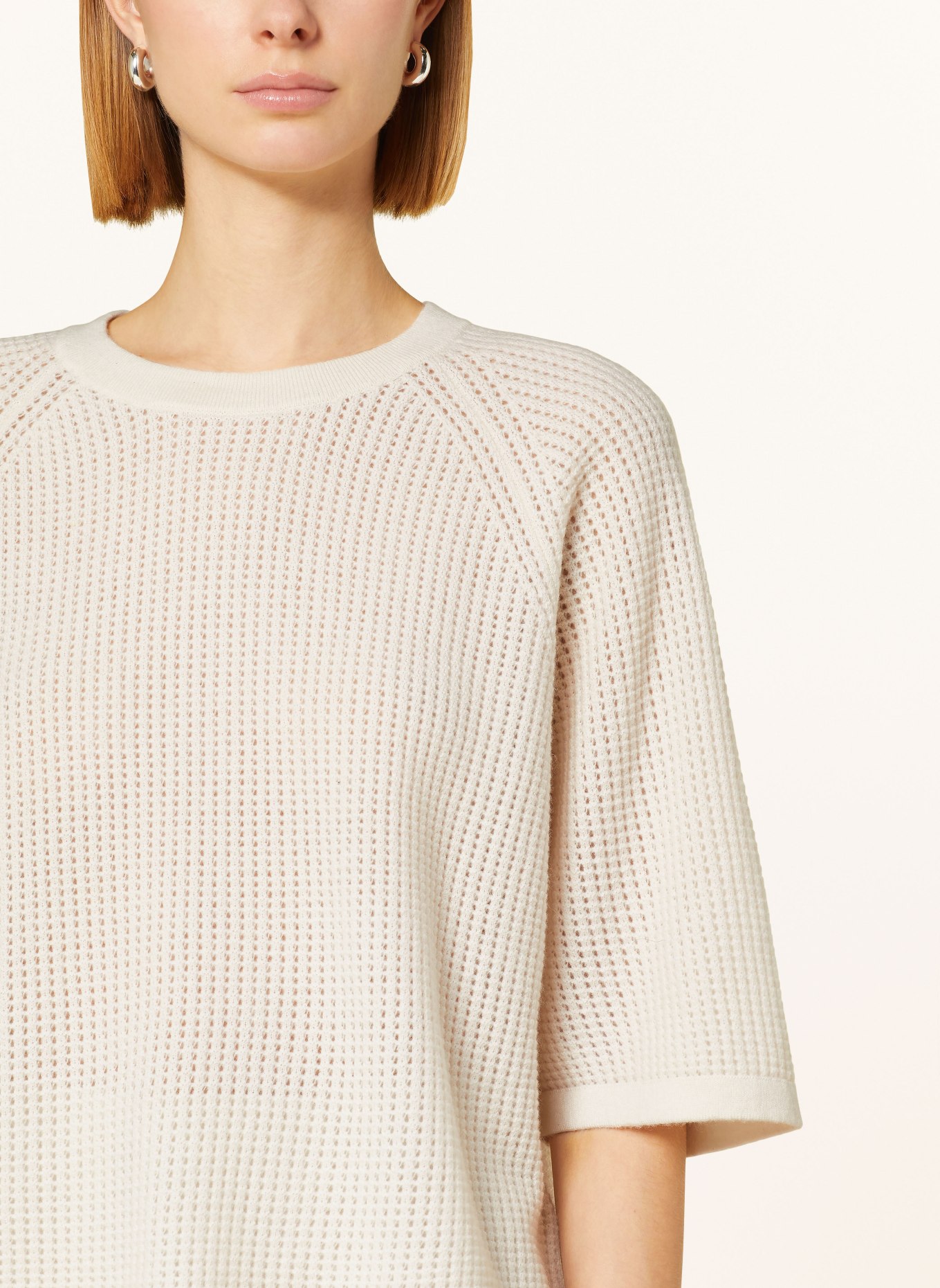 ALLUDE Sweater with cashmere and 3/4 sleeves, Color: ECRU (Image 4)