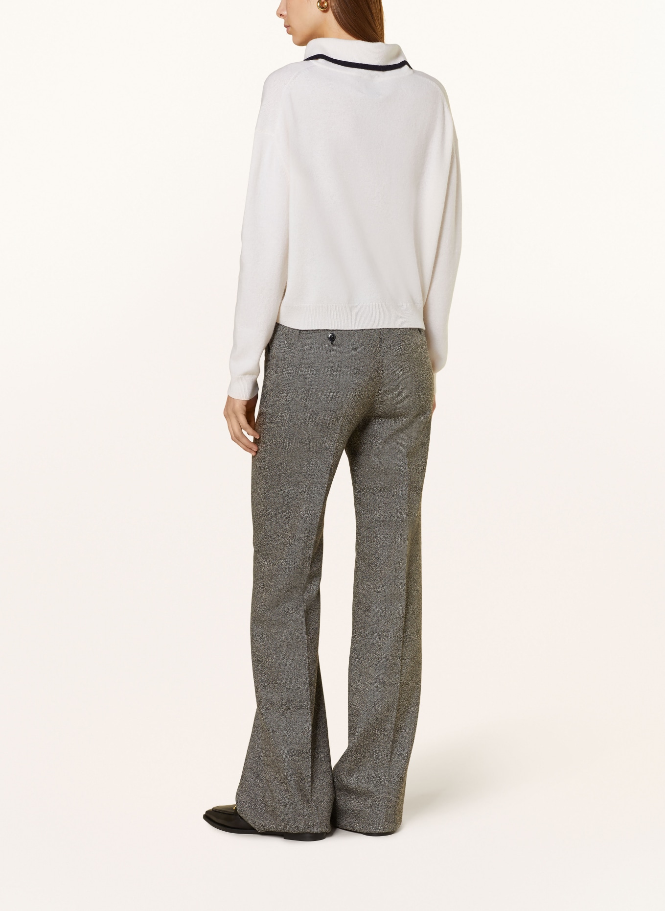 ALLUDE Pullover mit Cashmere, Farbe: ECRU/ DUNKELBLAU (Bild 3)