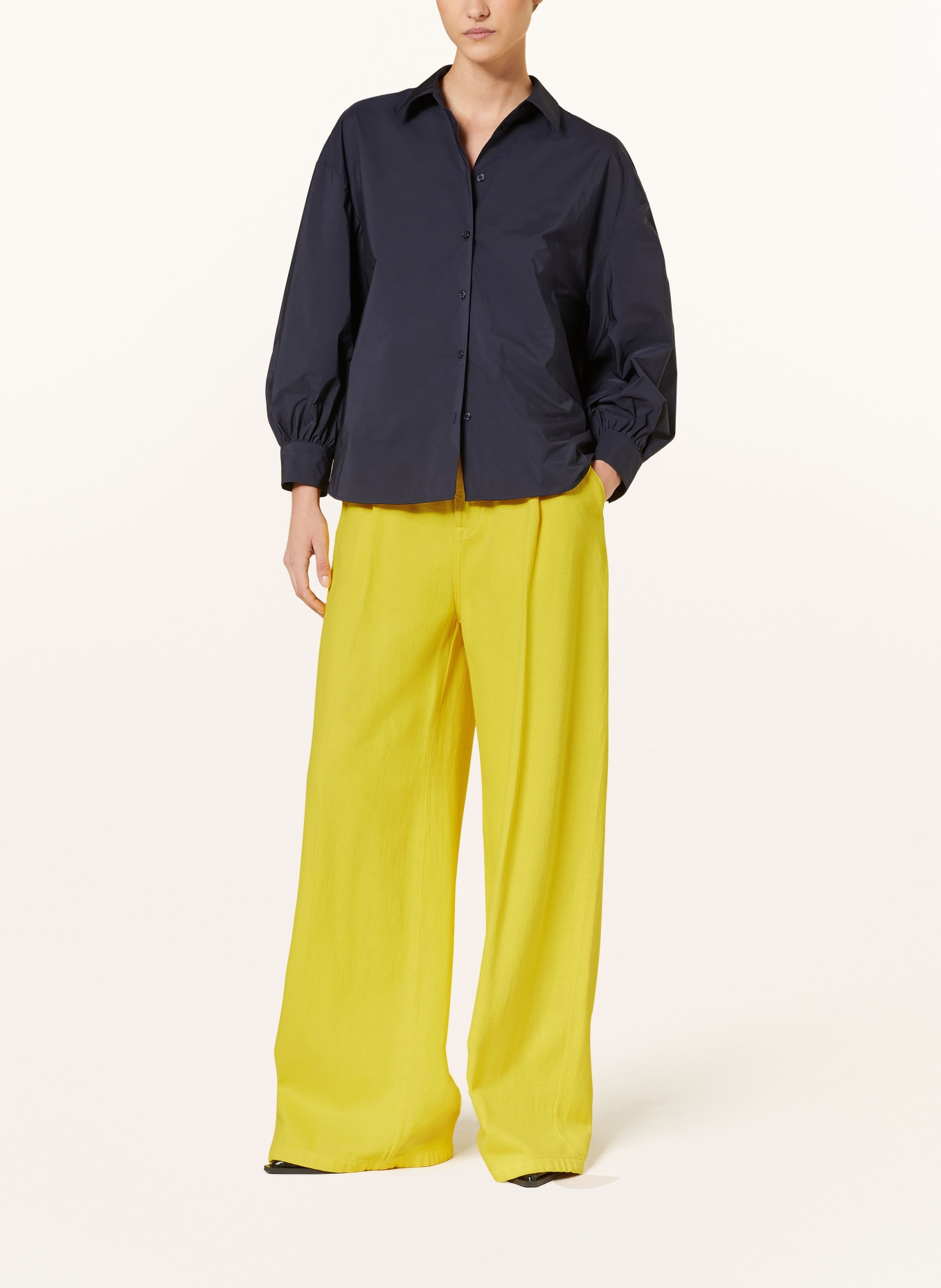ESSENTIEL ANTWERP Wide leg trousers FANIEL in corduroy, Color: YELLOW (Image 2)