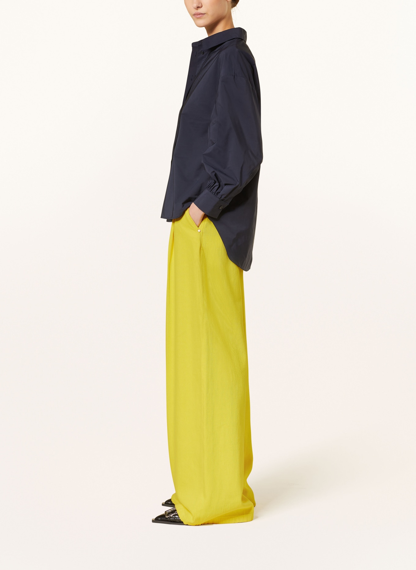 ESSENTIEL ANTWERP Wide leg trousers FANIEL in corduroy, Color: YELLOW (Image 4)