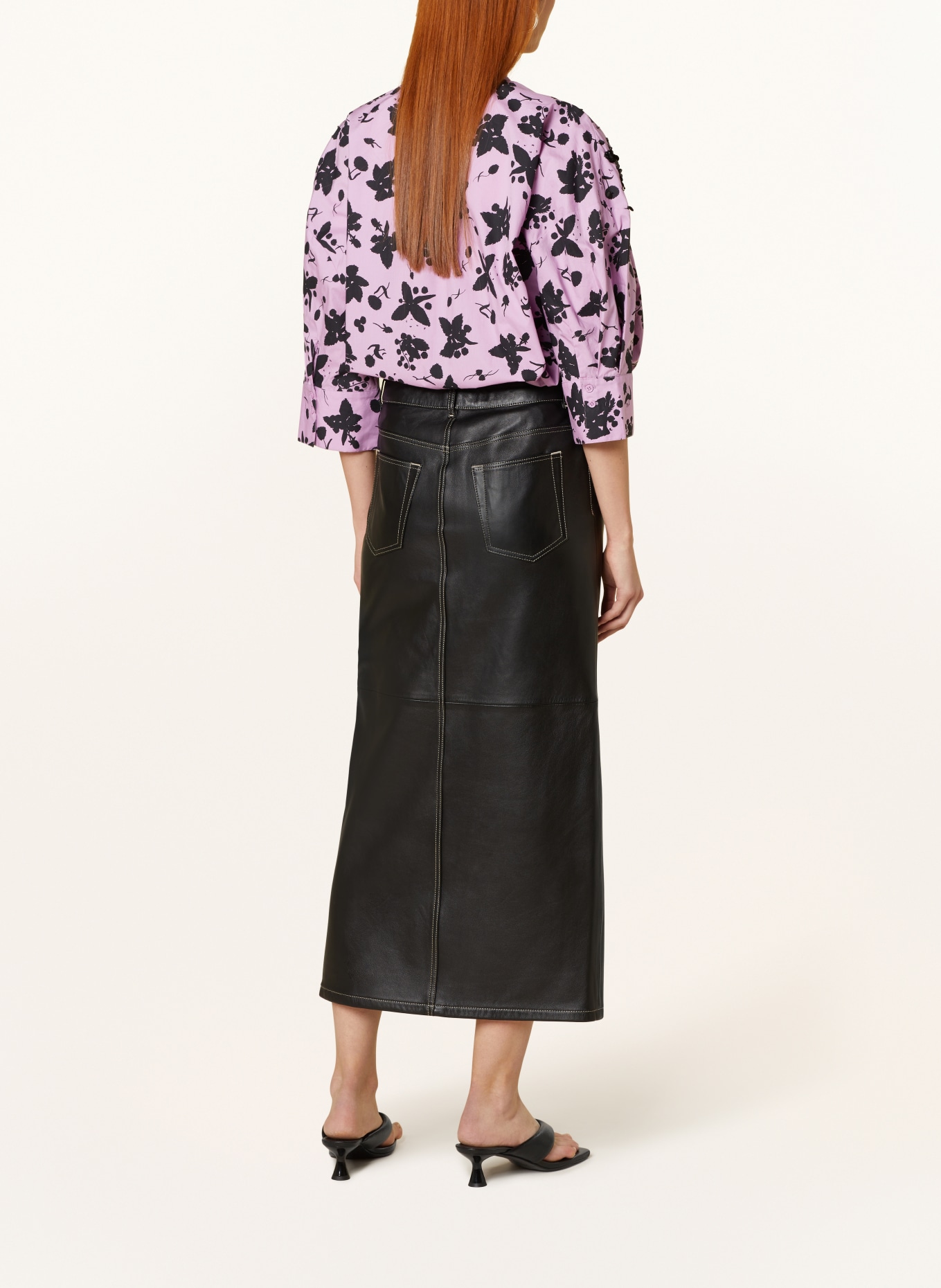 ESSENTIEL ANTWERP Blouse FRANCESCA with 3/4 sleeves and sequins, Color: LIGHT PURPLE/ BLACK (Image 3)