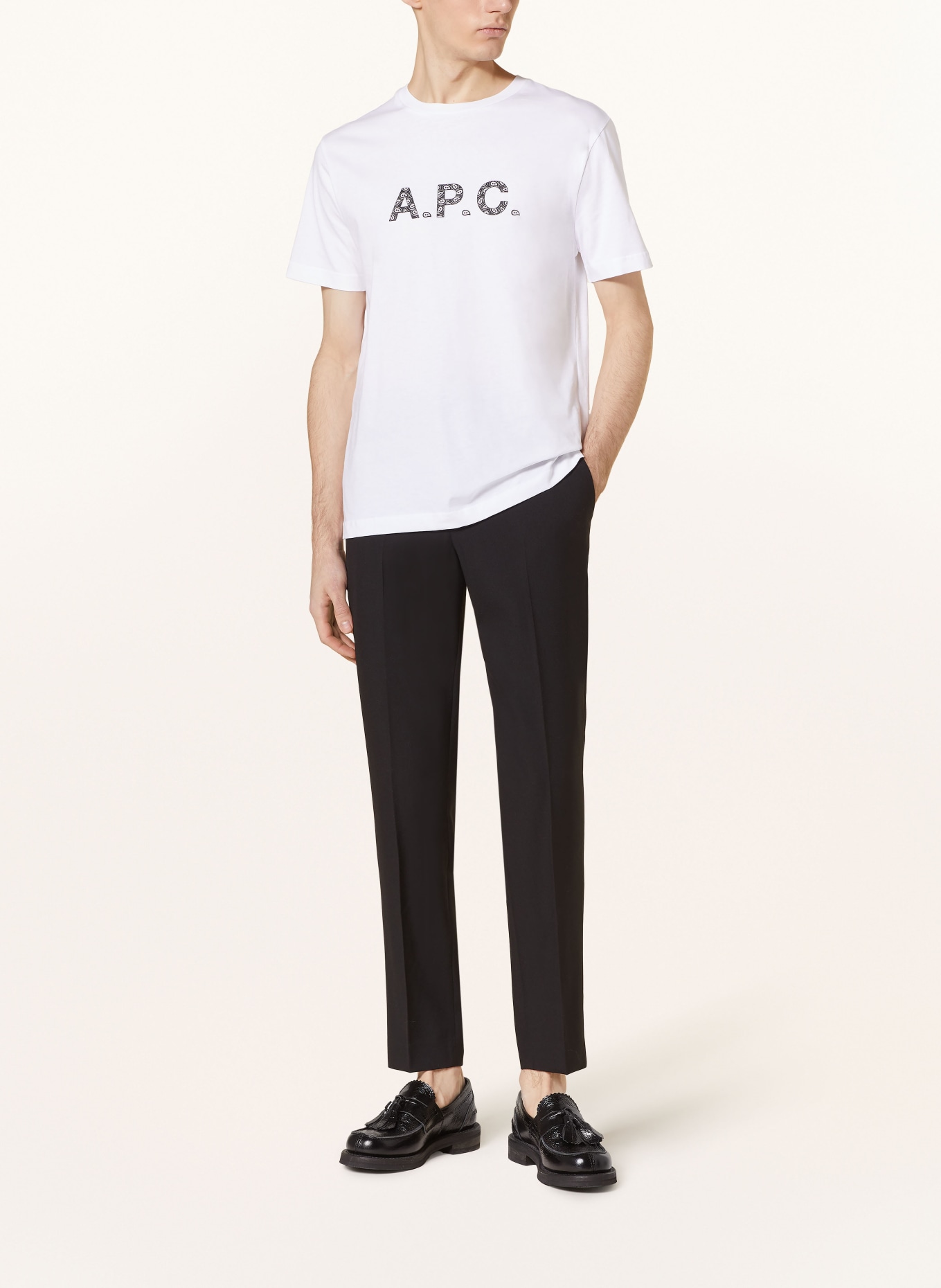 A.P.C. T-shirt JAMES, Color: WHITE/ BLACK (Image 2)