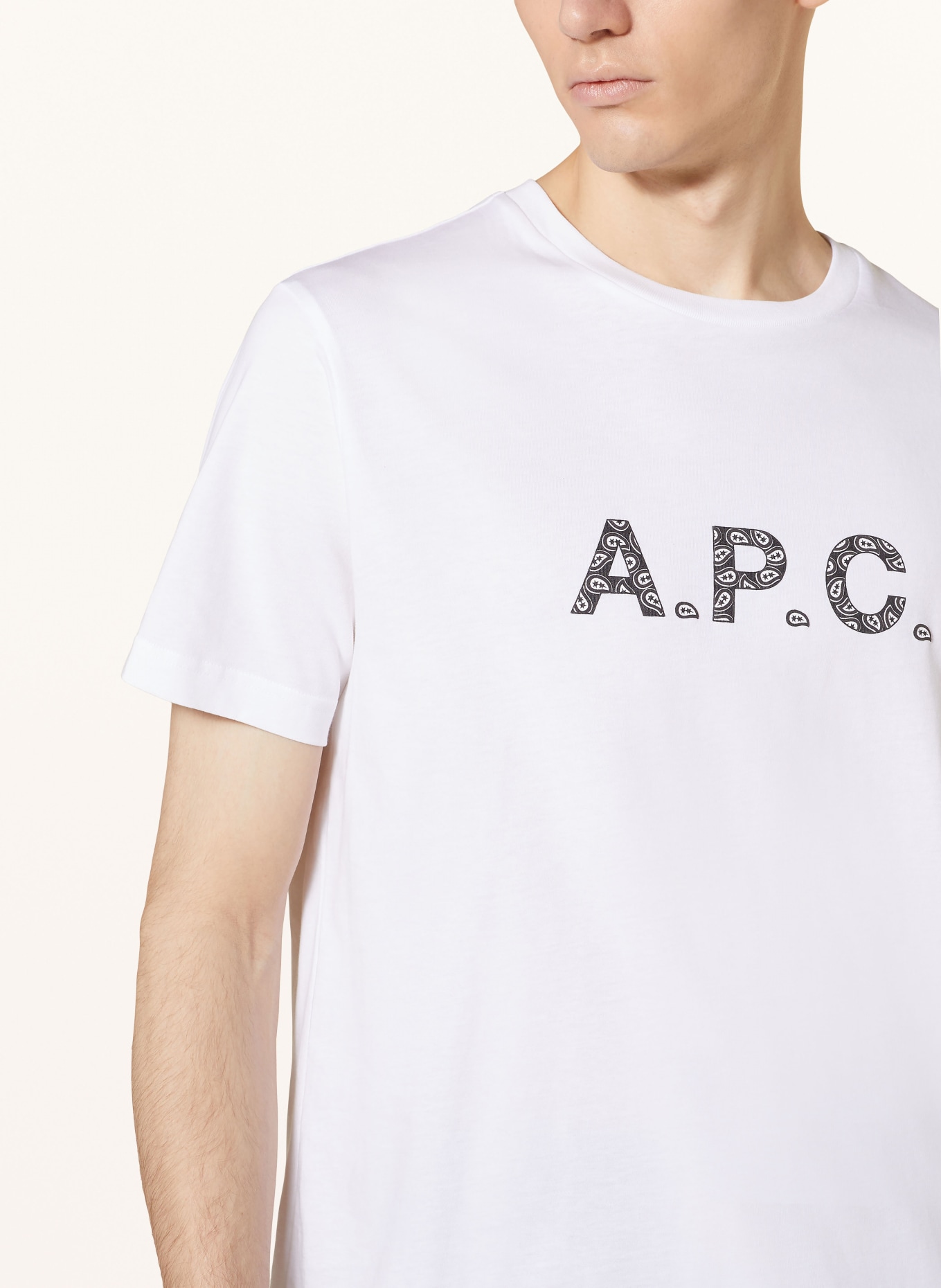 A.P.C. T-shirt JAMES, Color: WHITE/ BLACK (Image 4)