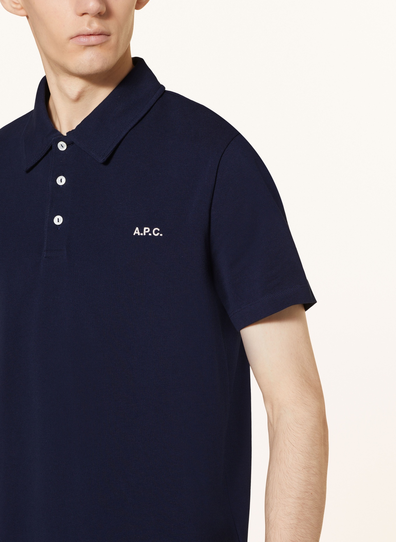 A.P.C. Piqué polo shirt CARTER, Color: DARK BLUE (Image 4)