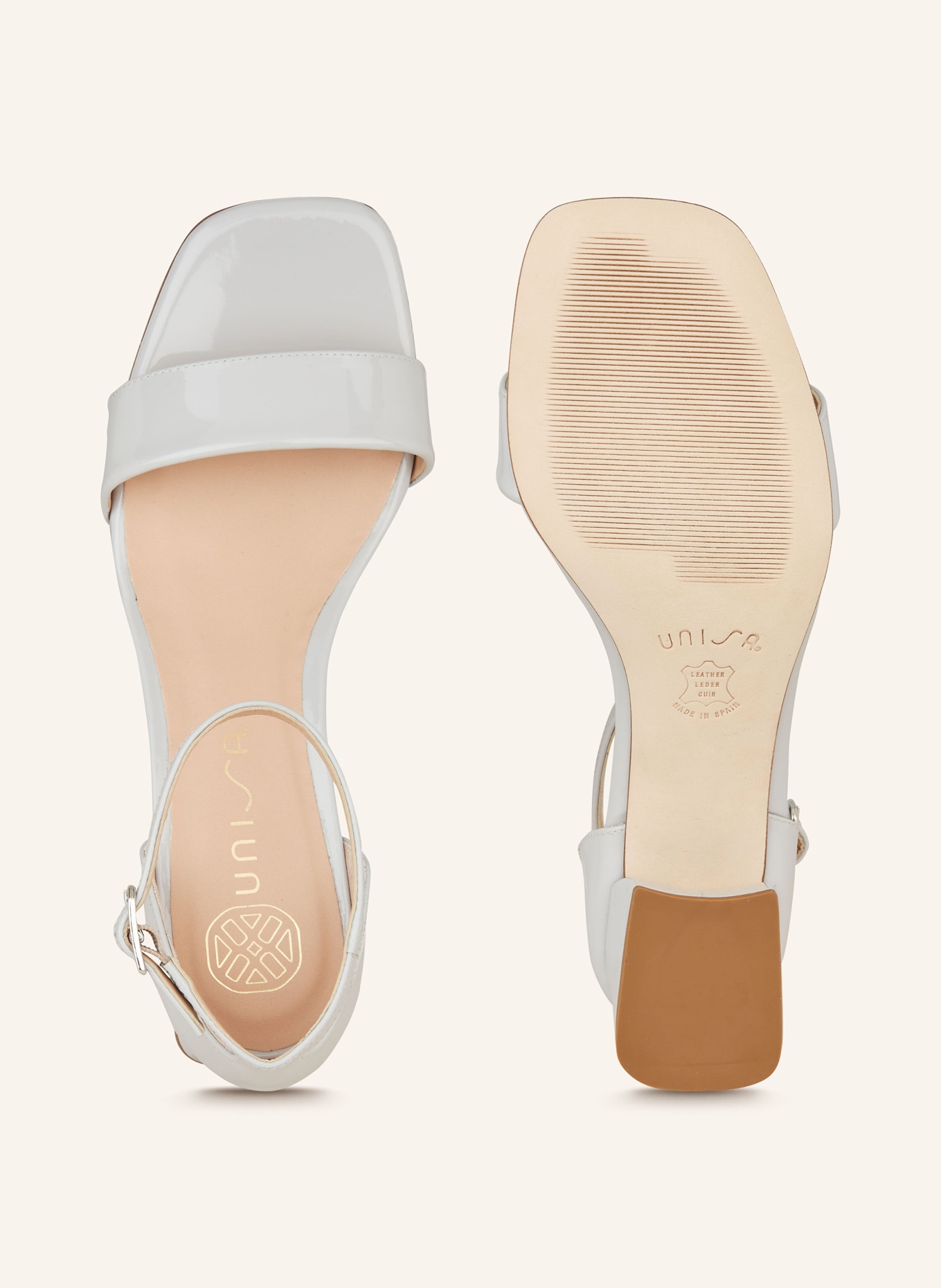 UNISA Patent sandals KANIE, Color: LIGHT GRAY (Image 5)